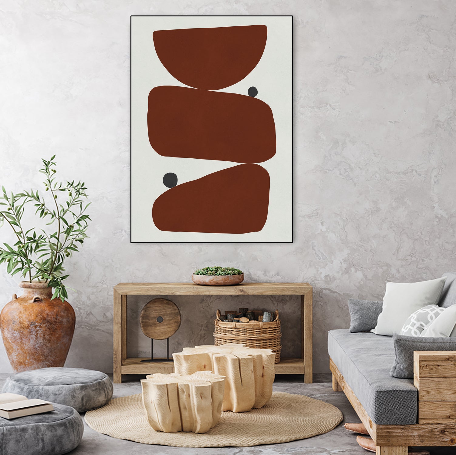 Brown expressionism by Victor Costa on GIANT ART - red shapes burgundy