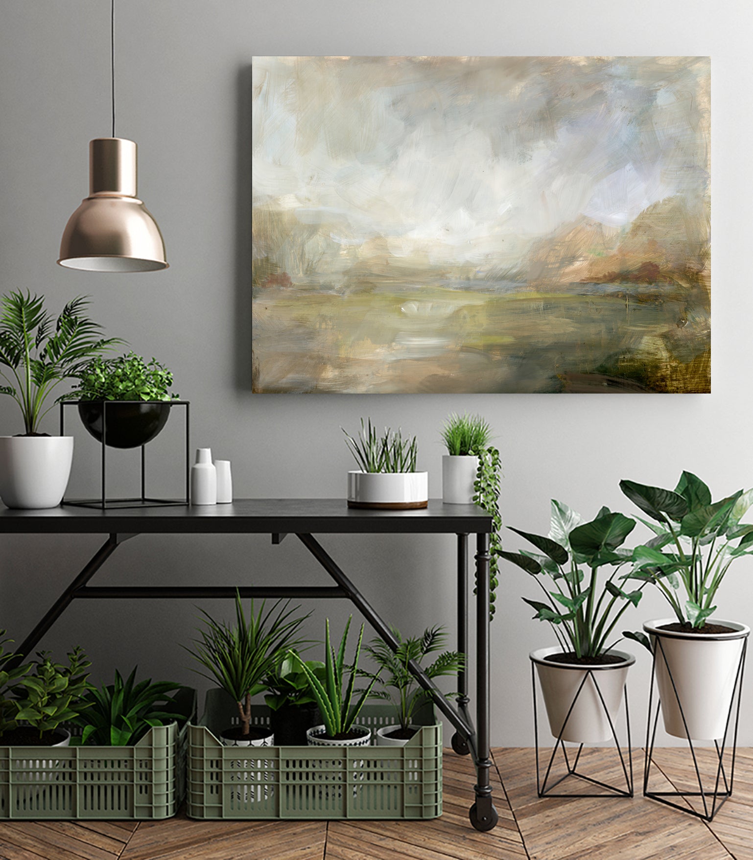 Misty Morning Vista by Julia Cheney on GIANT ART - 13568 illustration