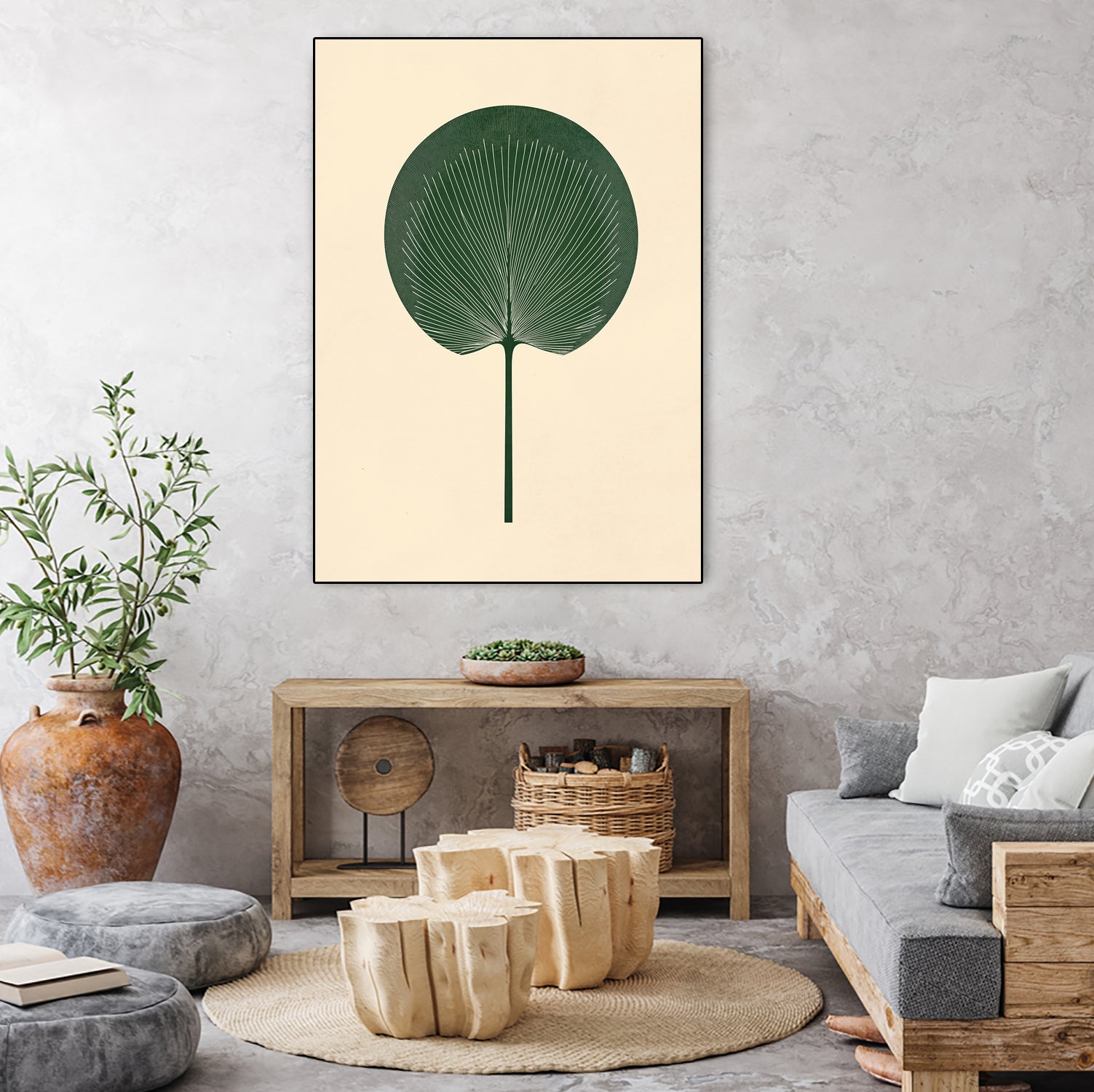 Green Palm Leaf by Annika Persson on GIANT ART - flowers and plants botanical art