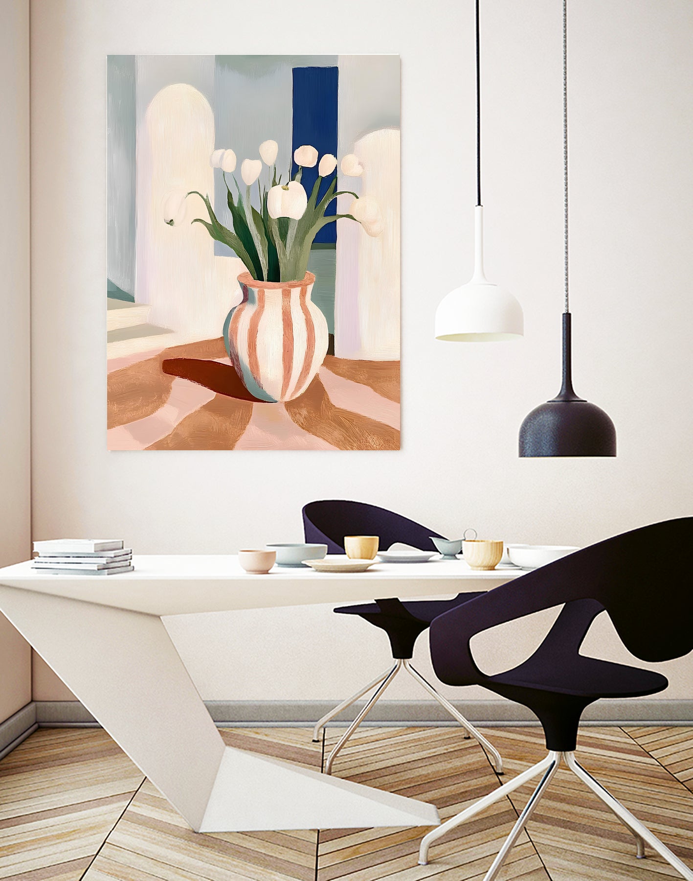 Tulips In a Vase by Avanesova Elena on GIANT ART - flowers and plants modern art