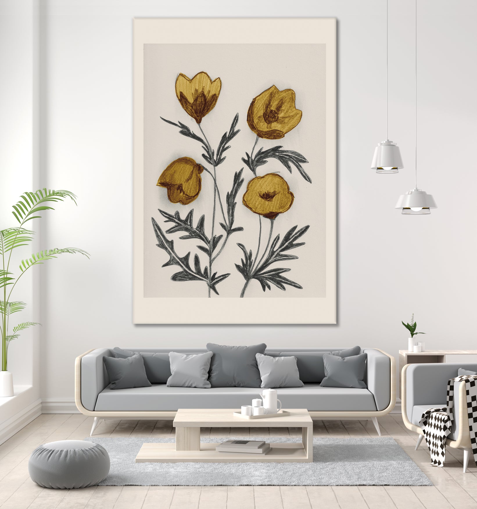 Charcoal Floral by Catalina Somolinos on GIANT ART - 11242 illustration