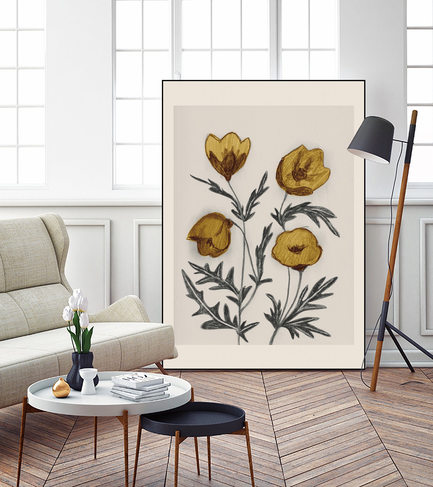 Charcoal Floral by Catalina Somolinos on GIANT ART - 11242 illustration