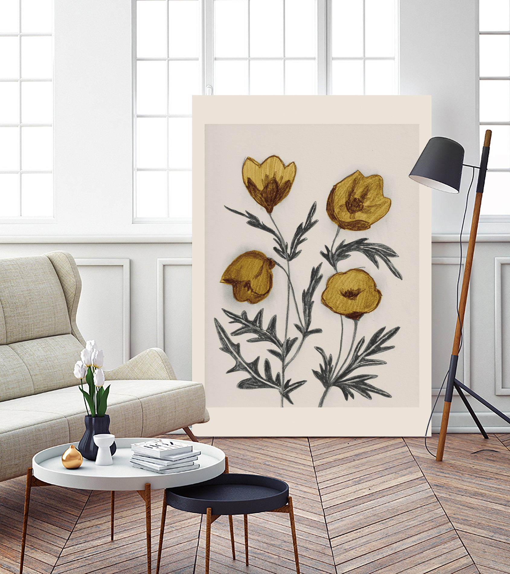 Charcoal Floral by Catalina Somolinos on GIANT ART - 11242 illustration