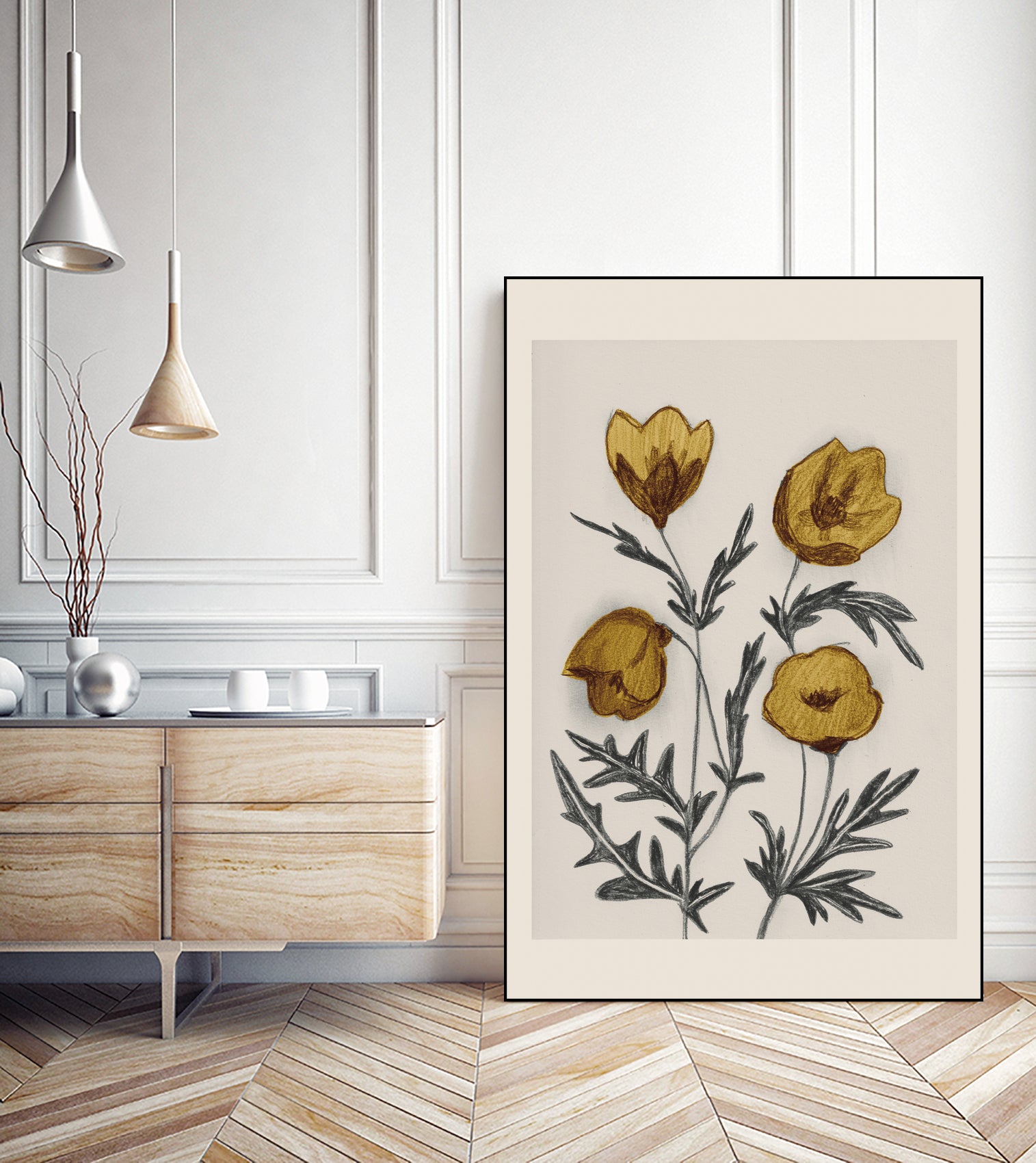 Charcoal Floral by Catalina Somolinos on GIANT ART - 11242 illustration