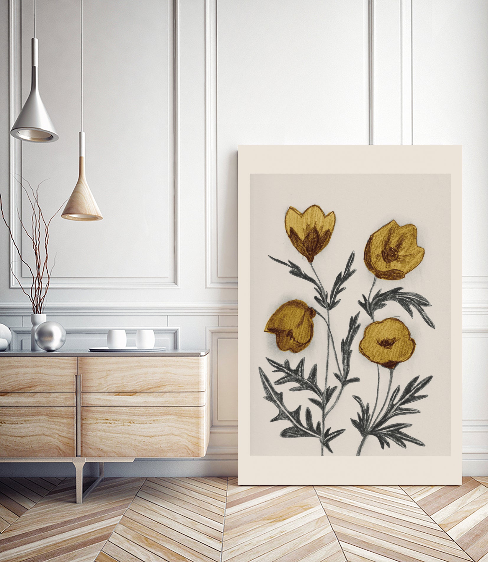 Charcoal Floral by Catalina Somolinos on GIANT ART - 11242 illustration