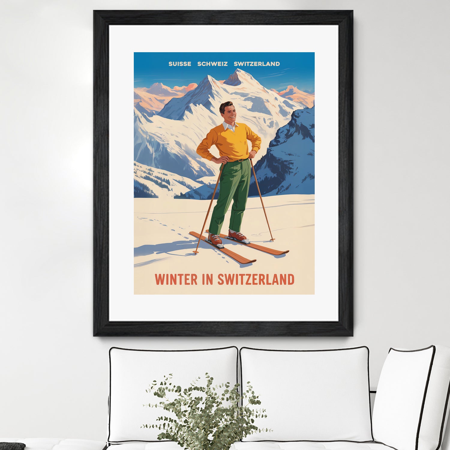 Swiss Alpine Bliss by Andreas Magnusson on GIANT ART - places vintage travel poster