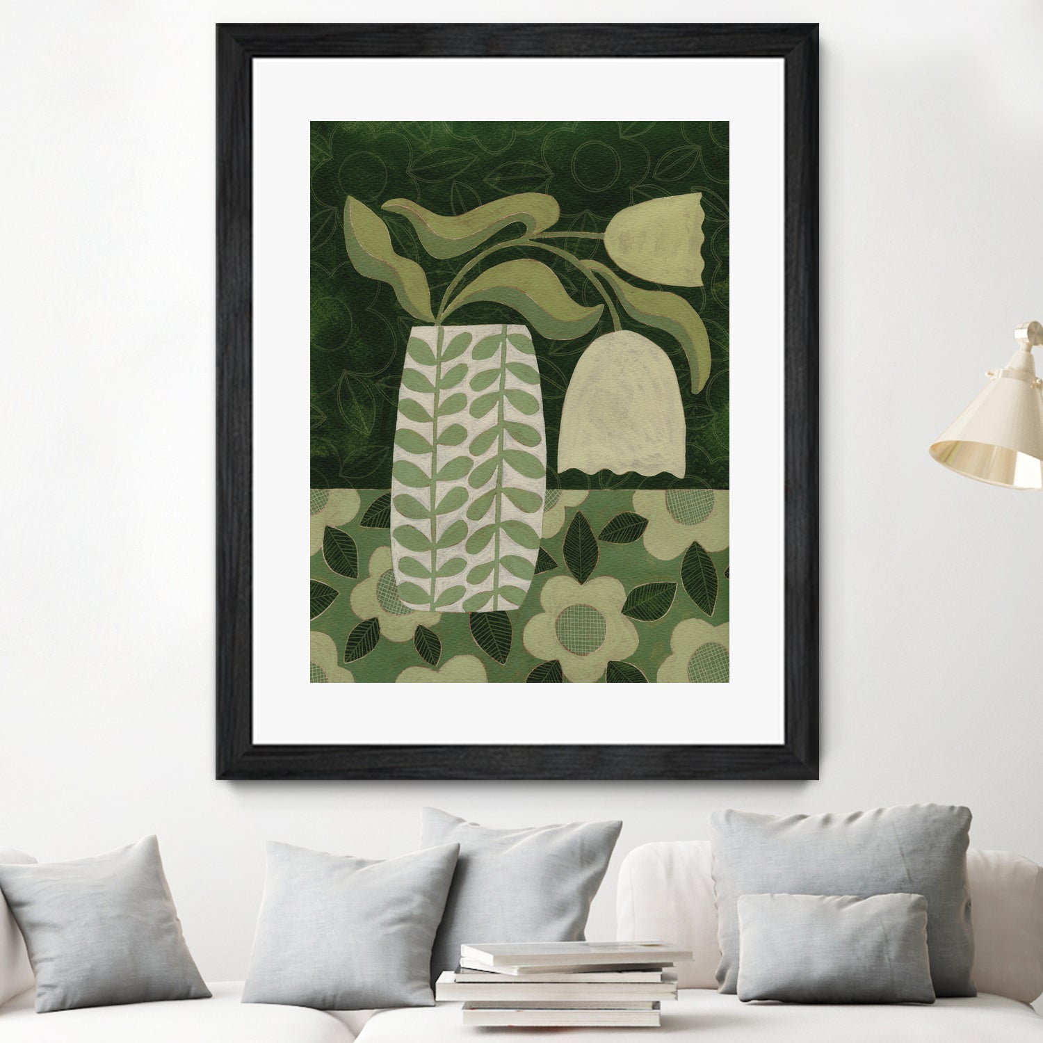 Green Tulip Still Life by Susan Black on GIANT ART - flowers and plants vintage floral art