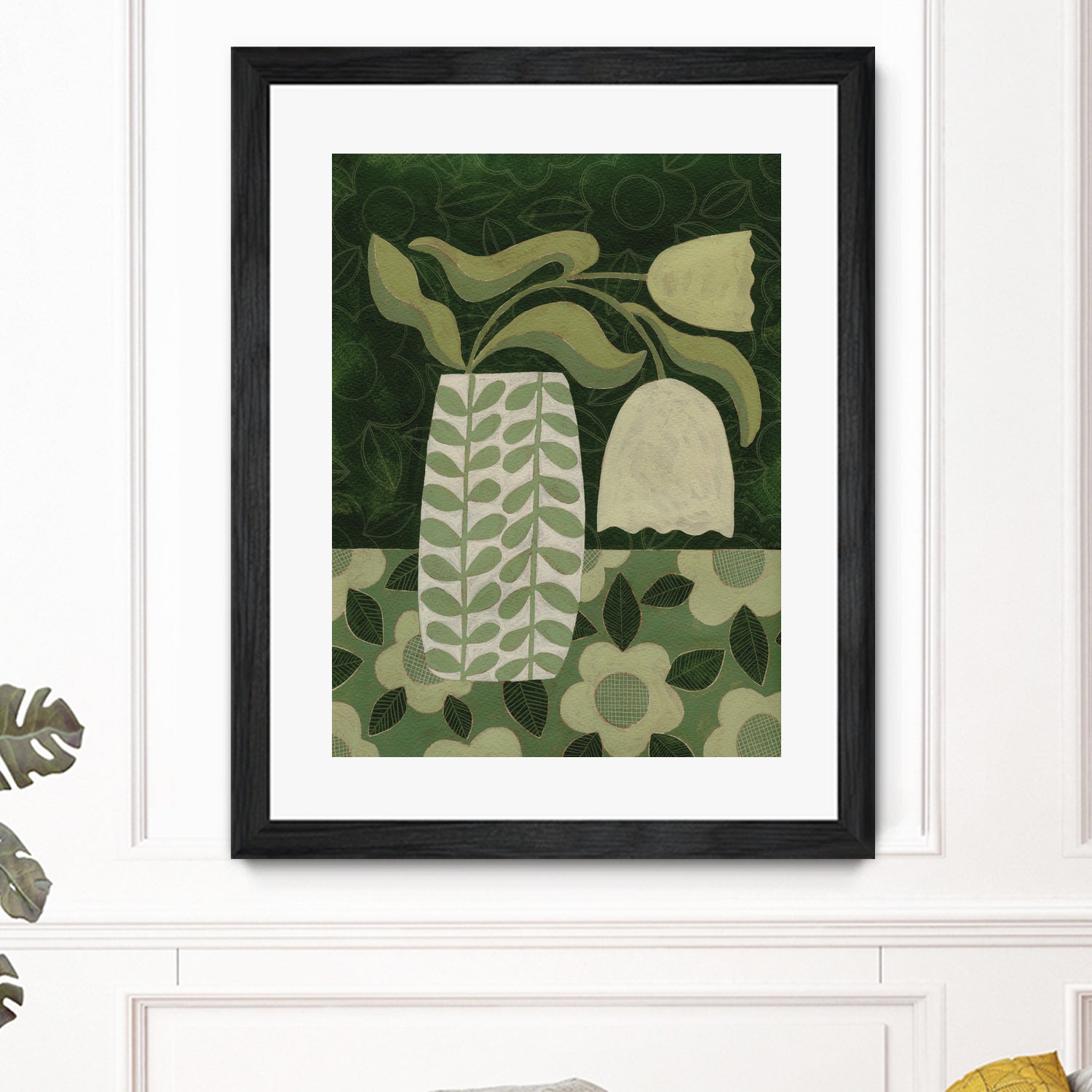 Green Tulip Still Life by Susan Black on GIANT ART - flowers and plants vintage floral art