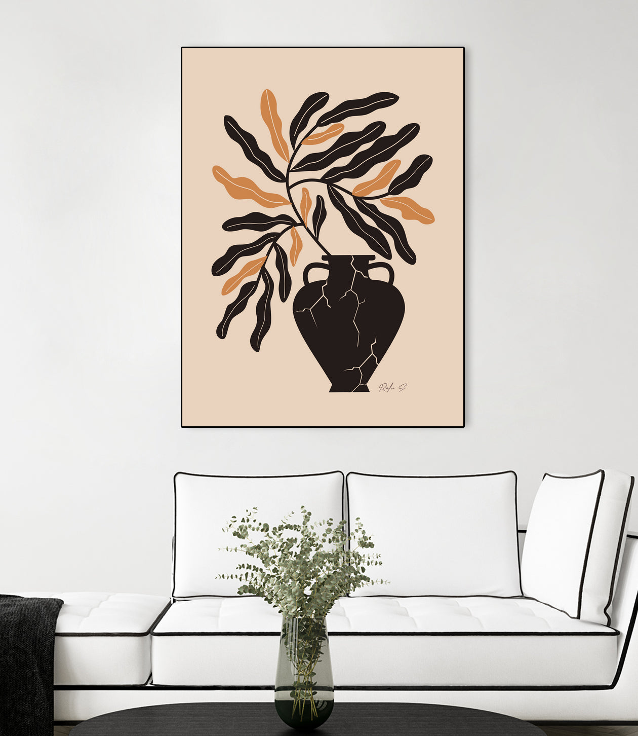 Gentle Life In A Broken Vase by Ralu S on GIANT ART - flowers and plants mid-century modern art