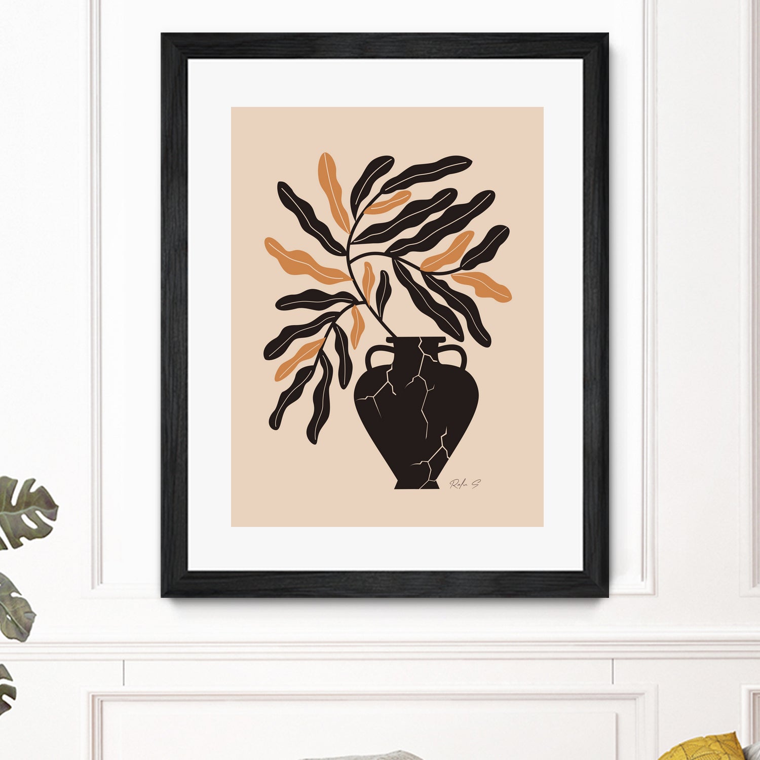 Gentle Life In A Broken Vase by Ralu S on GIANT ART - flowers and plants mid-century modern art