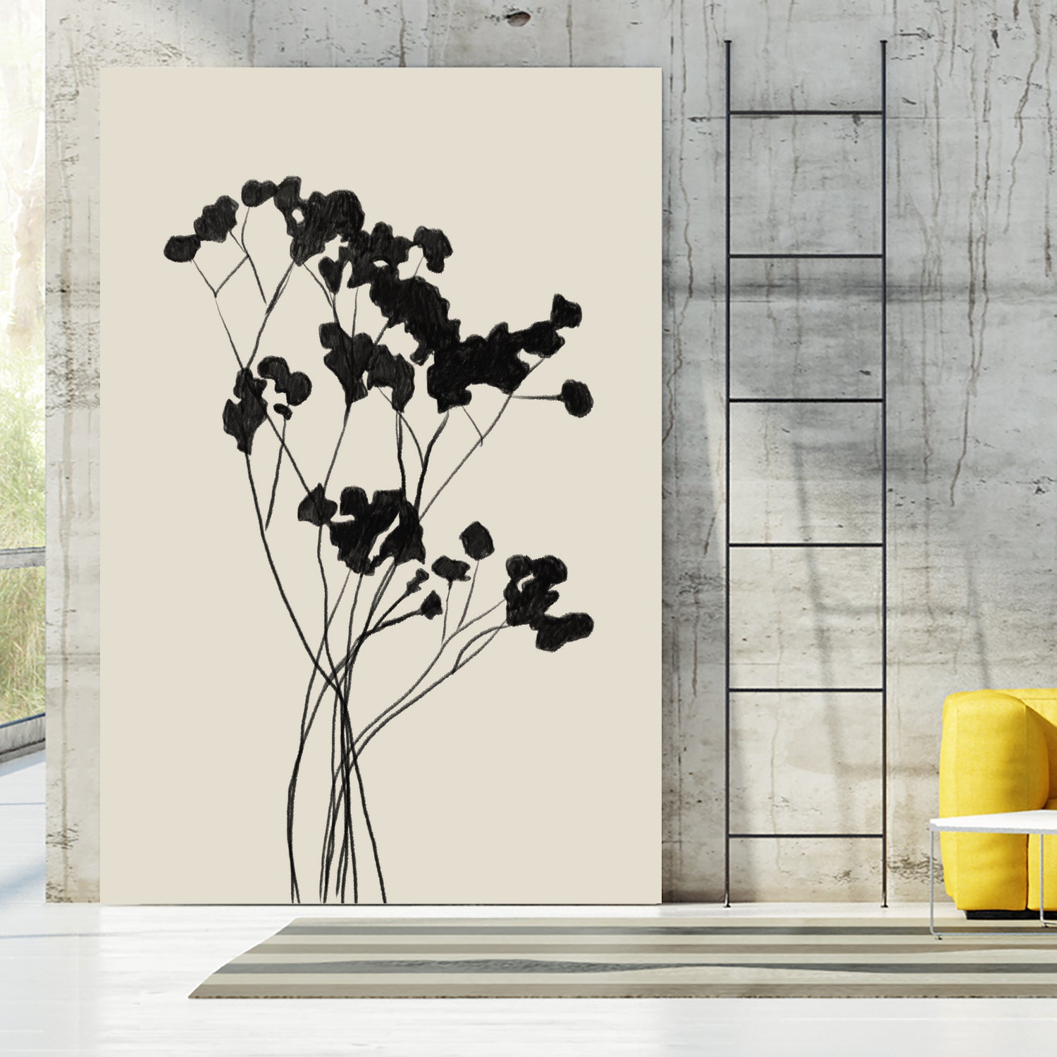 Modern Plant by THE MIUUS STUDIO on GIANT ART - black