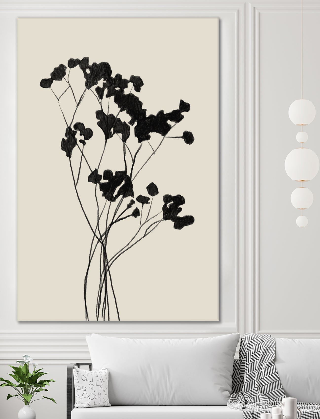 Modern Plant by THE MIUUS STUDIO on GIANT ART - black
