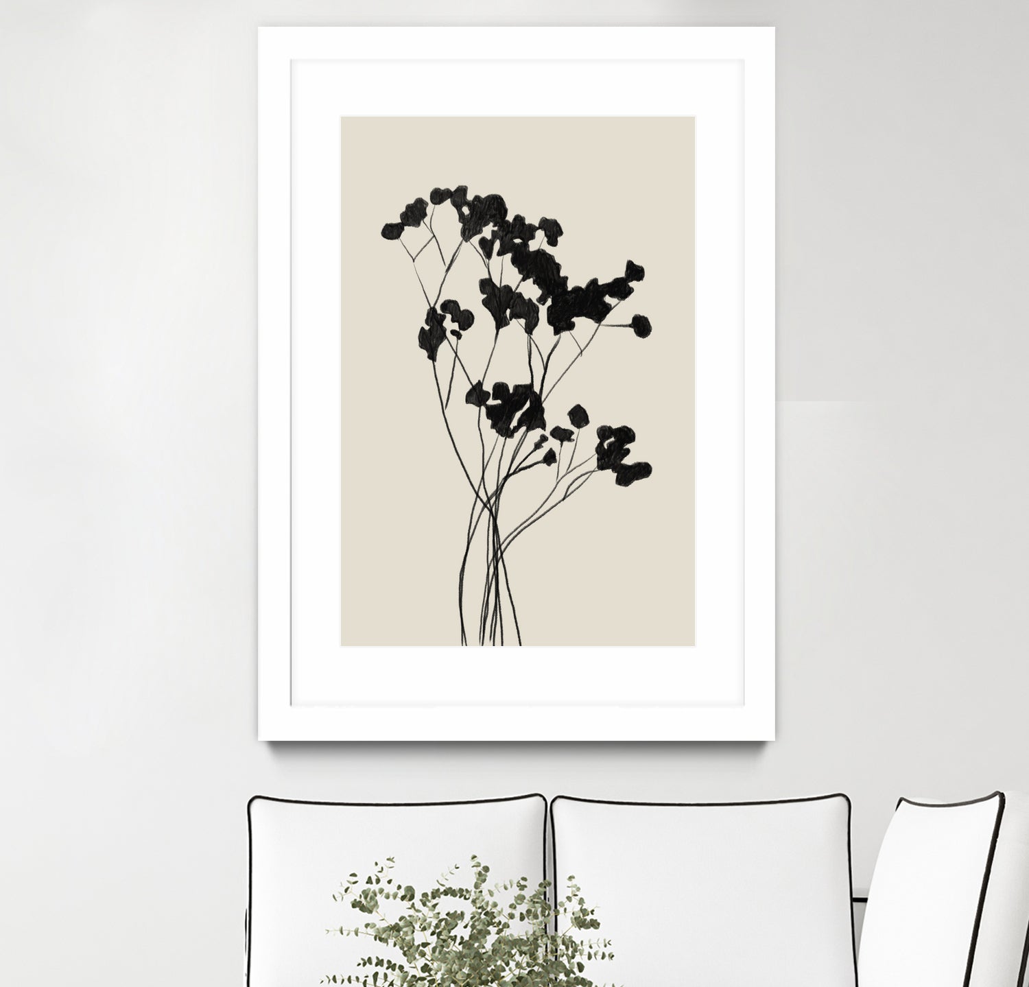 Modern Plant by THE MIUUS STUDIO on GIANT ART - black