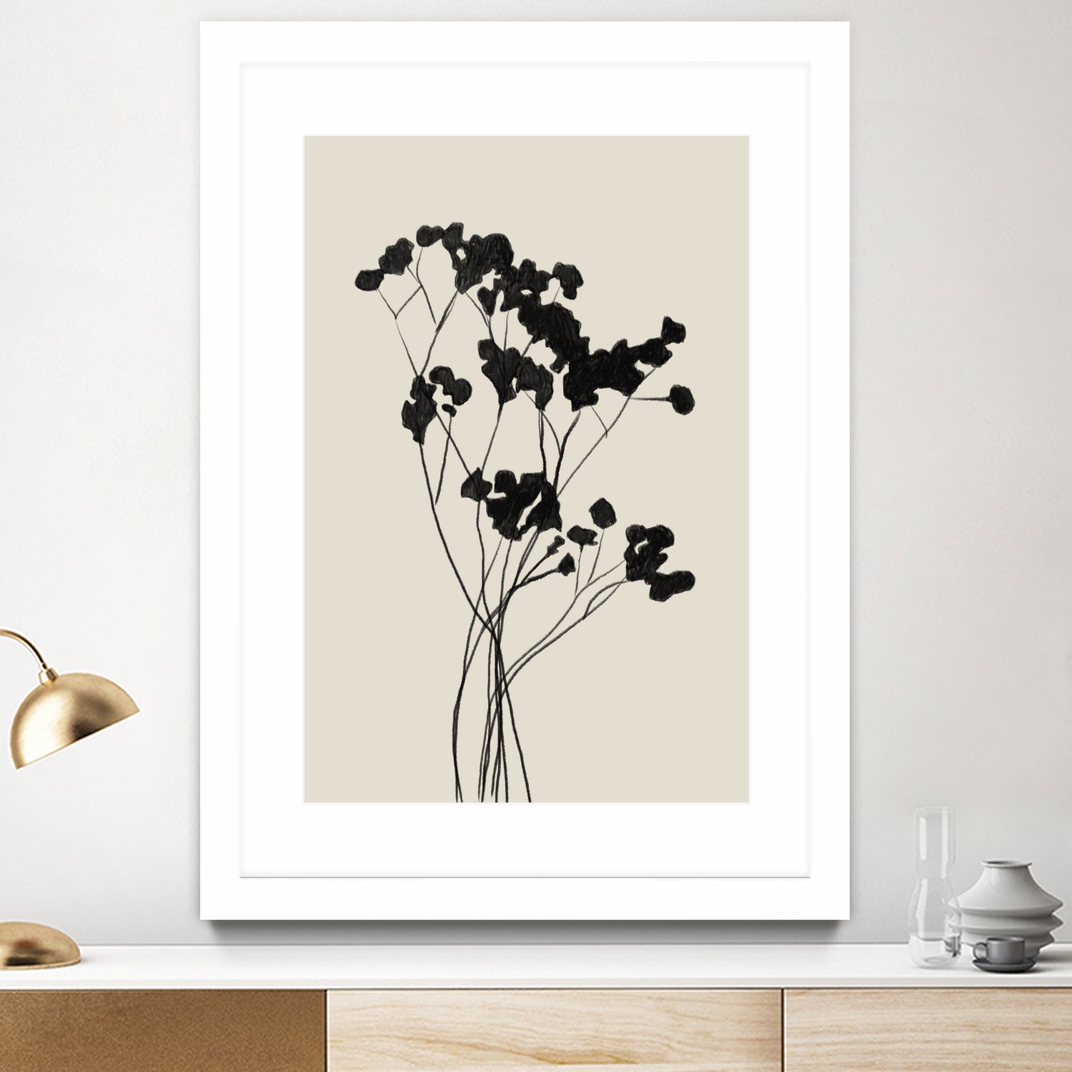 Modern Plant by THE MIUUS STUDIO on GIANT ART - black