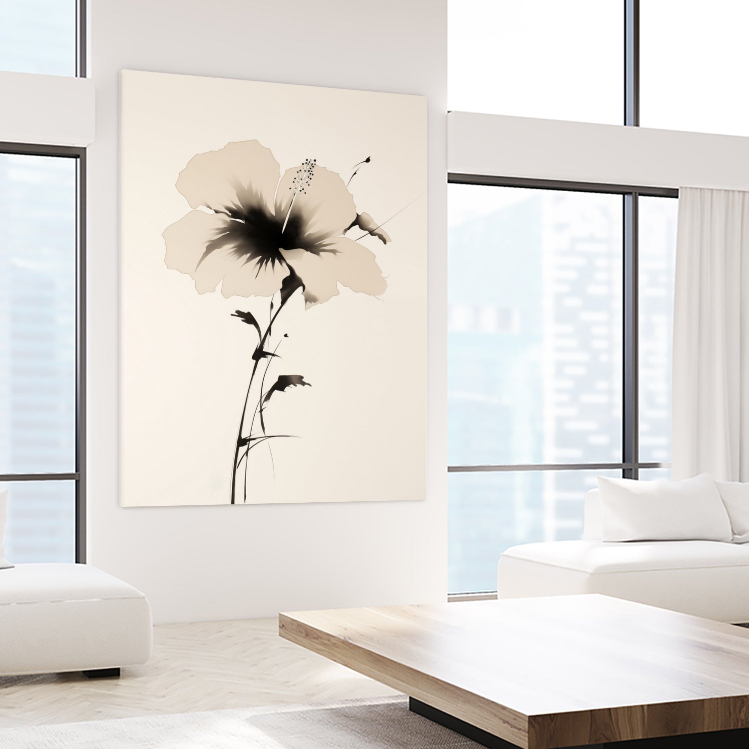 Hibiscus In Beige by Andreas Magnusson on GIANT ART - hibiscus