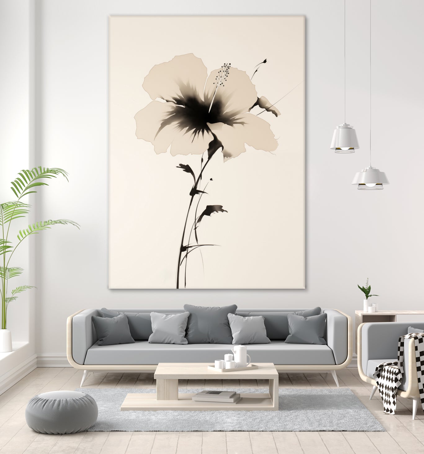 Hibiscus In Beige by Andreas Magnusson on GIANT ART - hibiscus