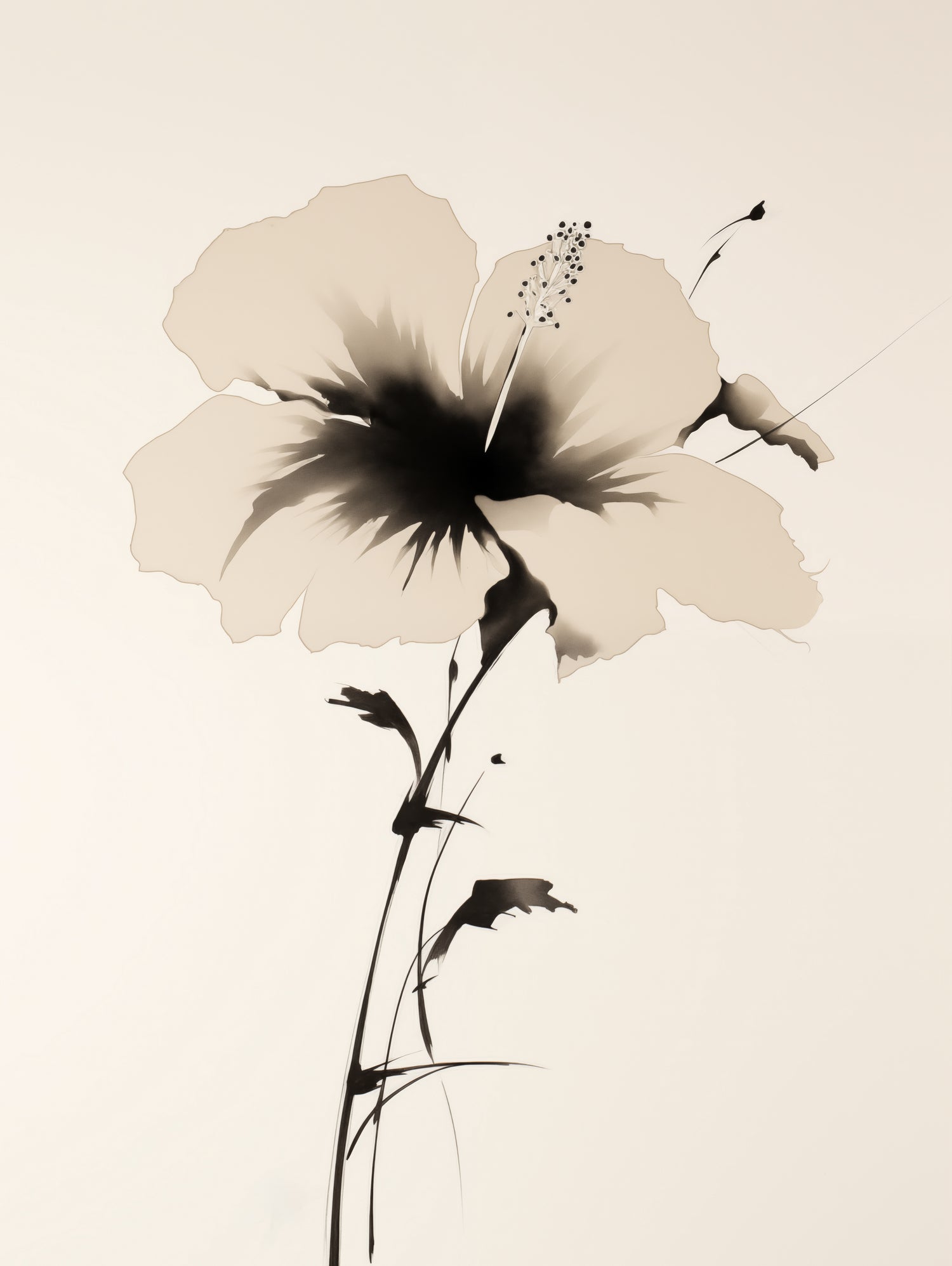 Hibiscus In Beige by Andreas Magnusson on GIANT ART - hibiscus