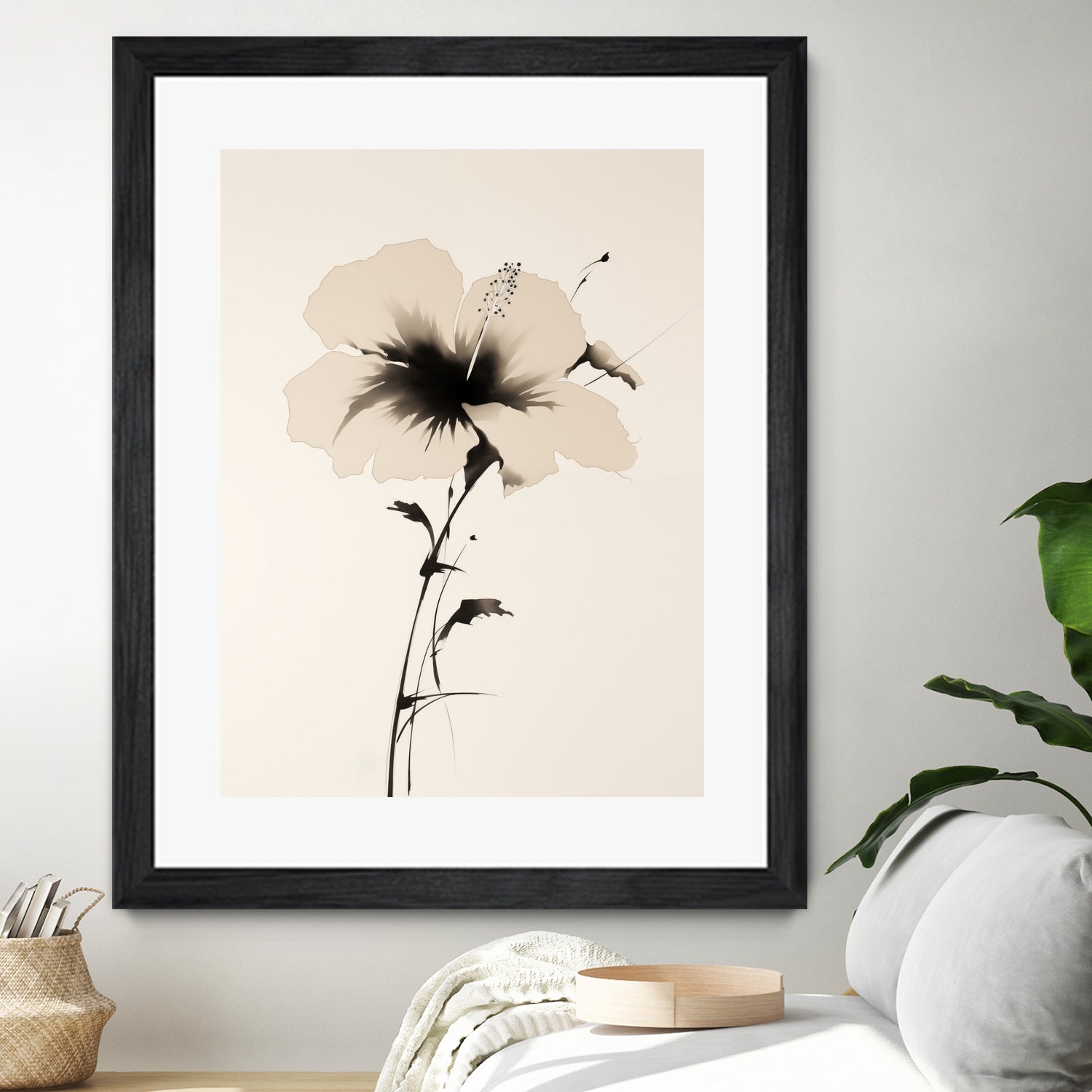 Hibiscus In Beige by Andreas Magnusson on GIANT ART - hibiscus