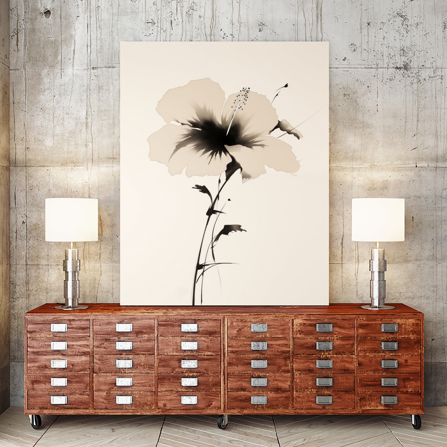 Hibiscus In Beige by Andreas Magnusson on GIANT ART - hibiscus