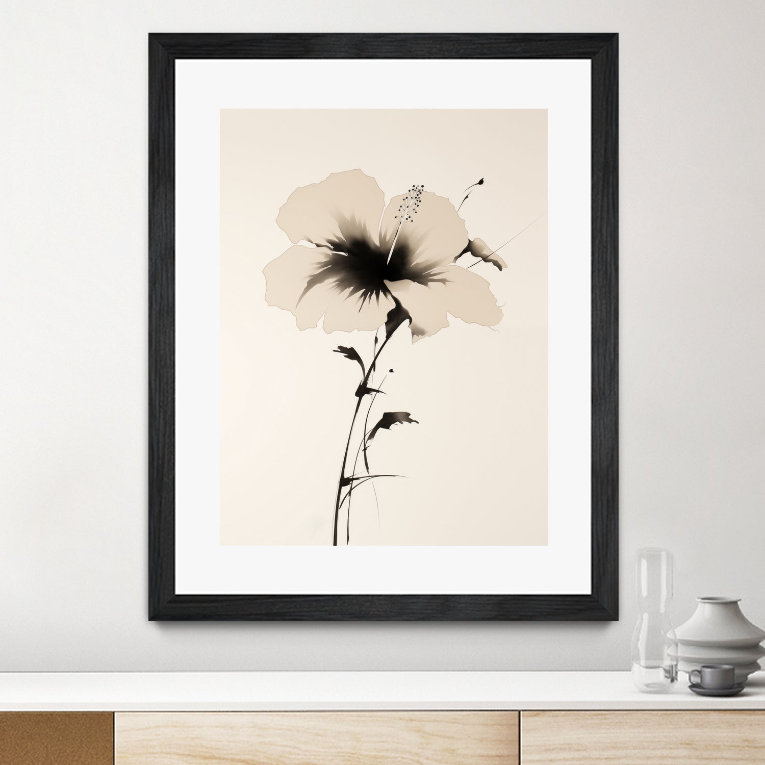 Hibiscus In Beige by Andreas Magnusson on GIANT ART - hibiscus