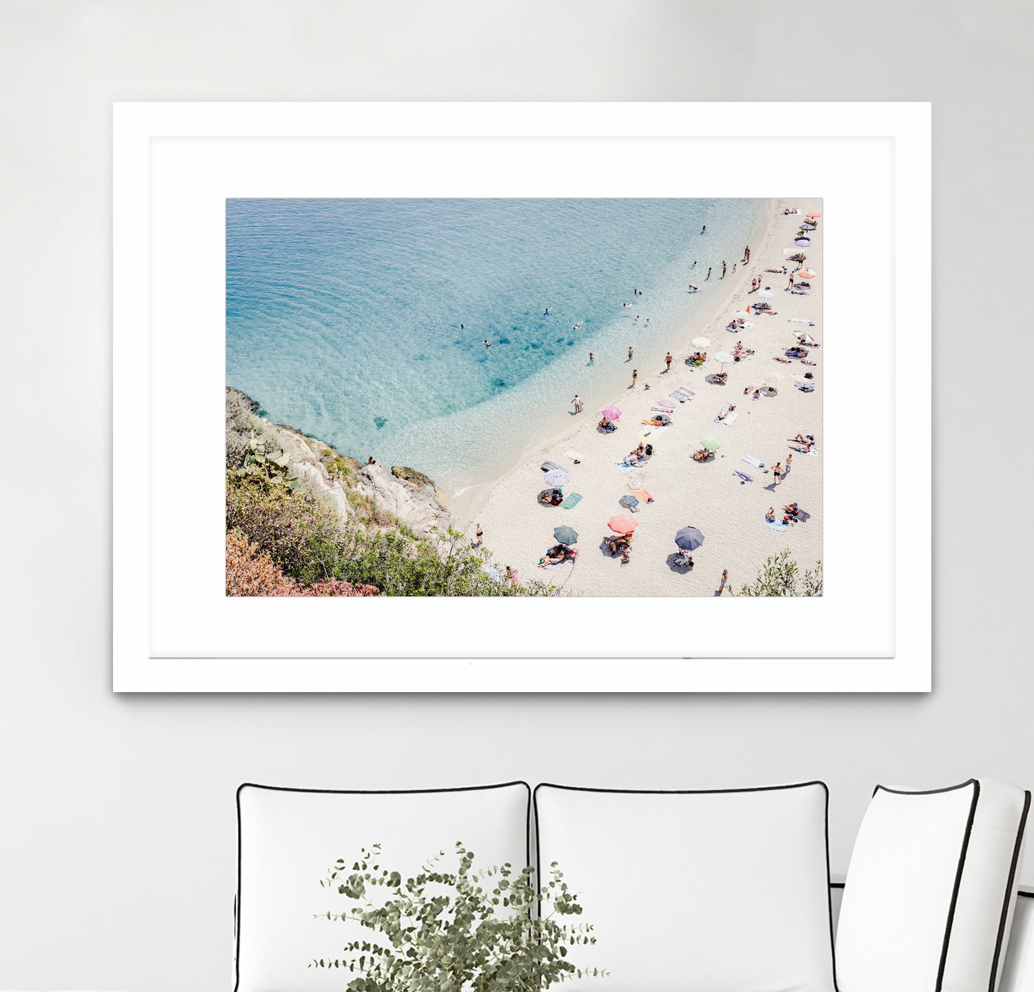 Tropea beach in Italy by Photolovers on GIANT ART - umbrella photography umbrella