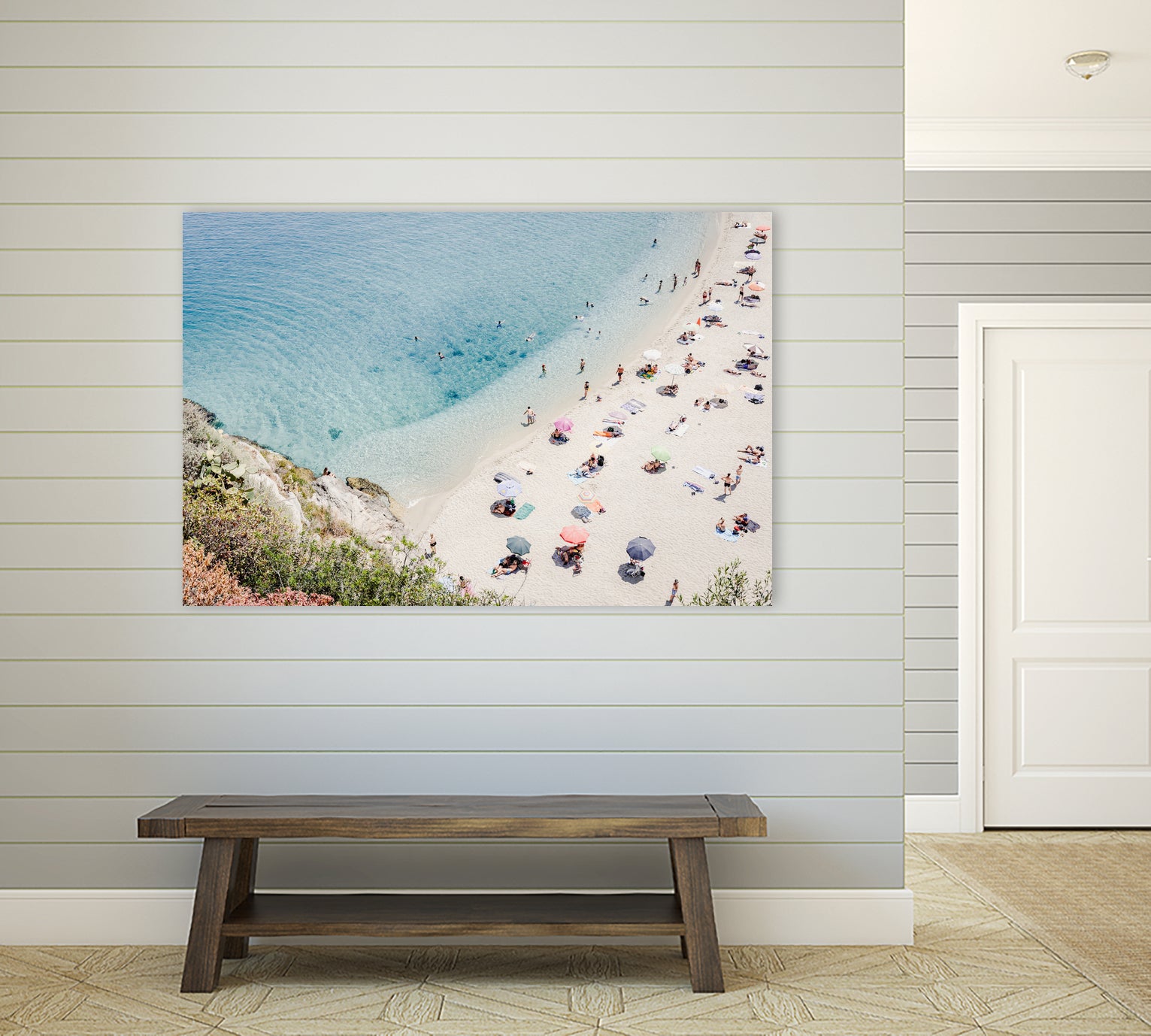 Tropea beach in Italy by Photolovers on GIANT ART - umbrella photography umbrella