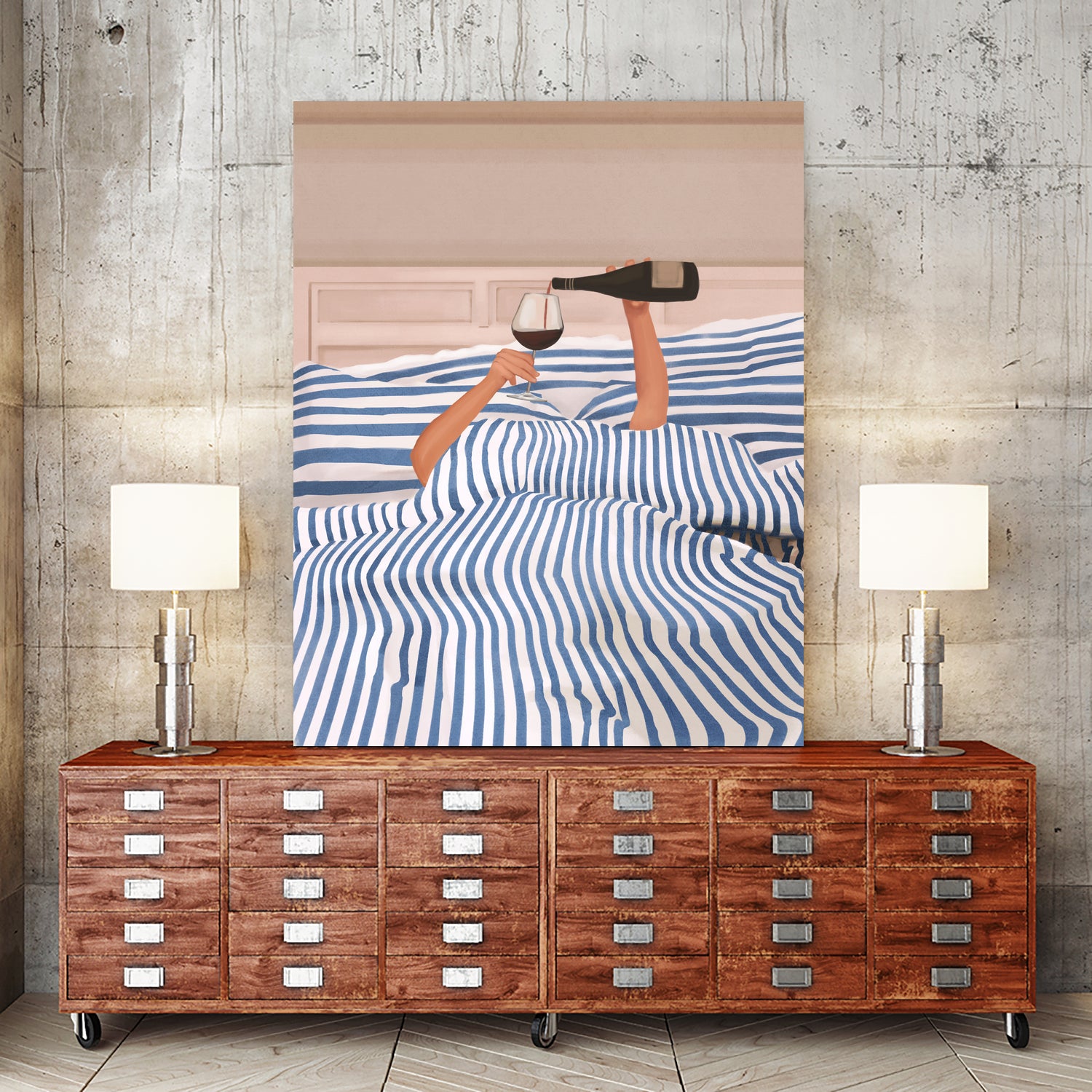 Morning Wine 3 by Flow Line on GIANT ART - illustration woman