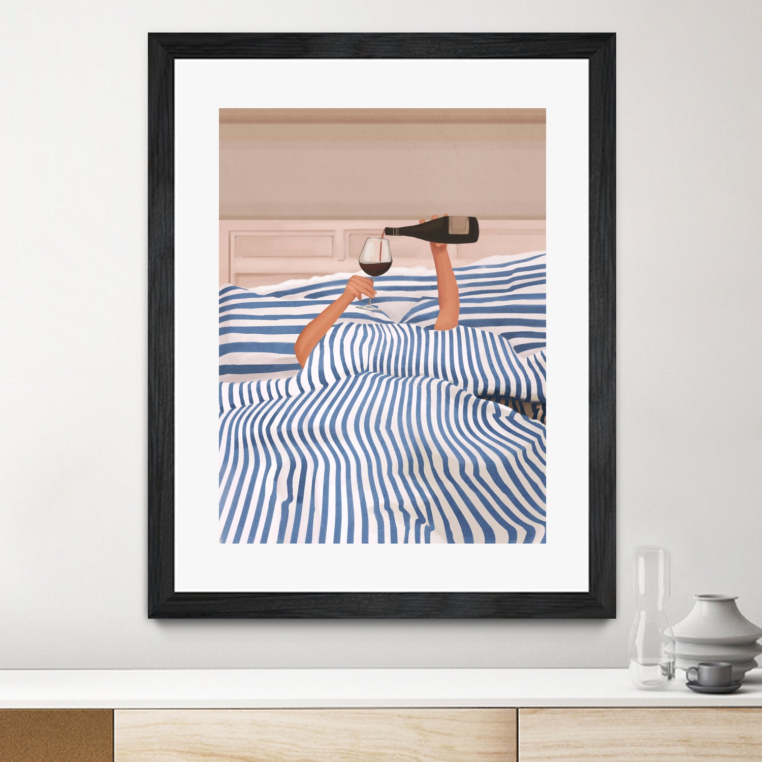 Morning Wine 3 by Flow Line on GIANT ART - illustration woman