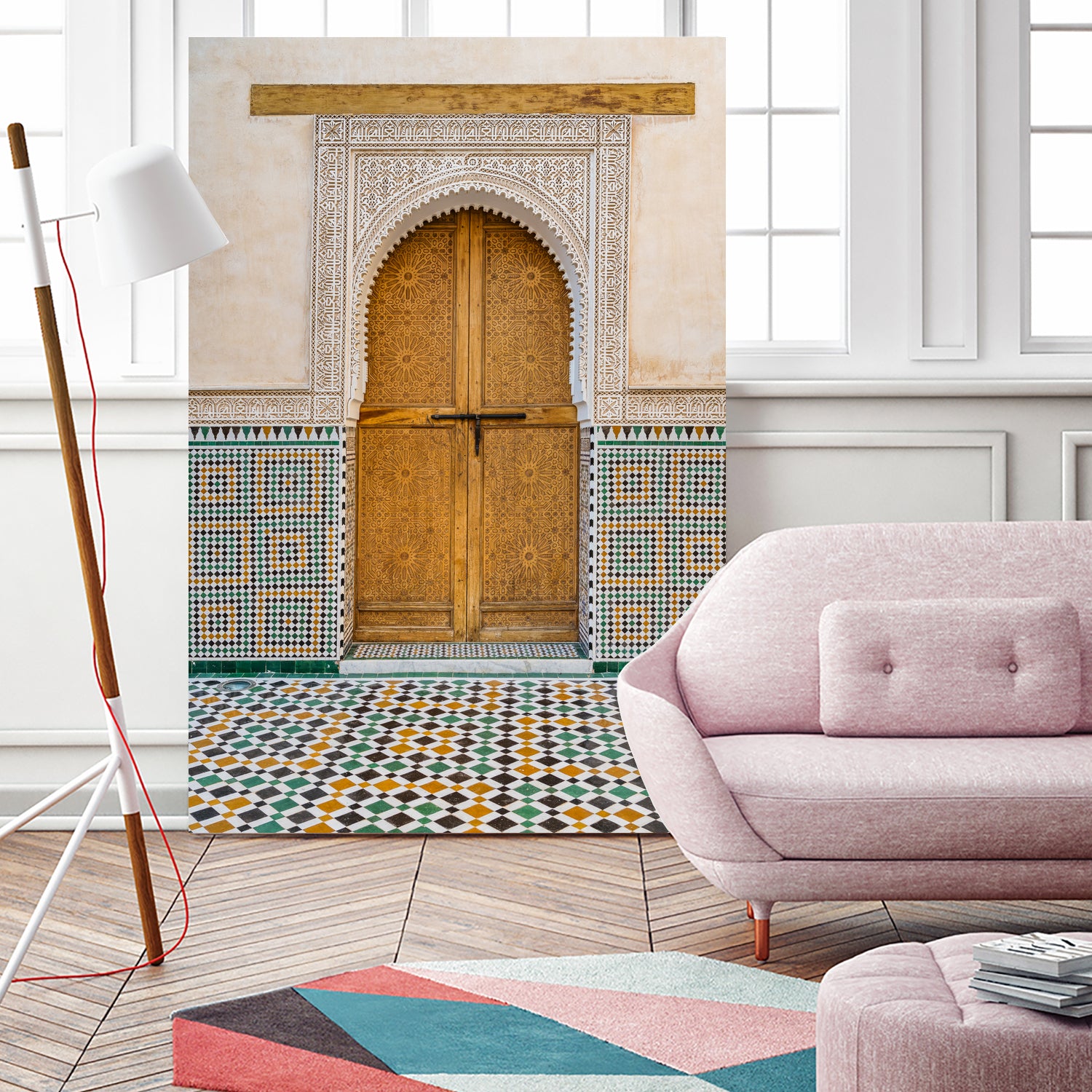 Decorated brown wooden door in Morocco by Photolovers on GIANT ART - photography morocco