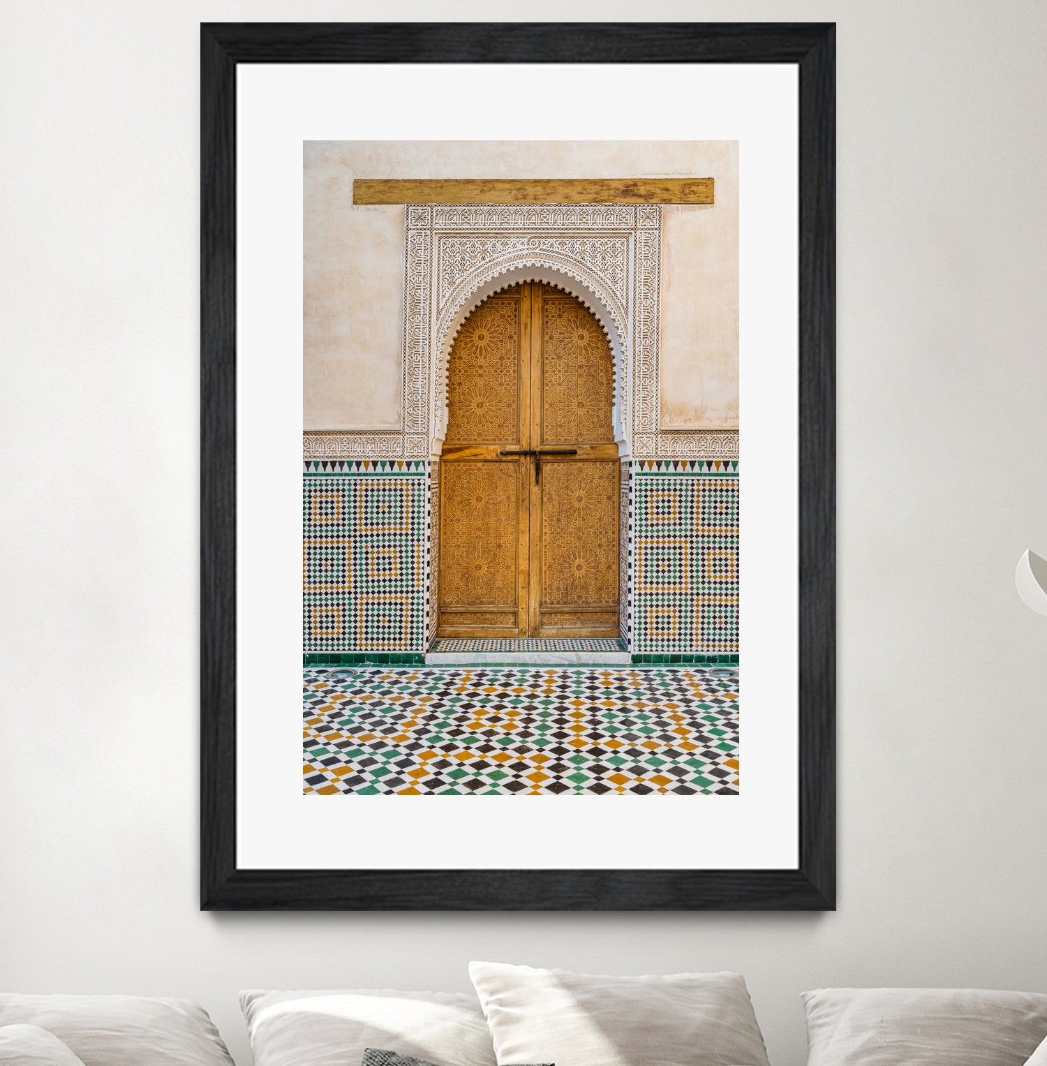 Decorated brown wooden door in Morocco by Photolovers on GIANT ART - photography morocco