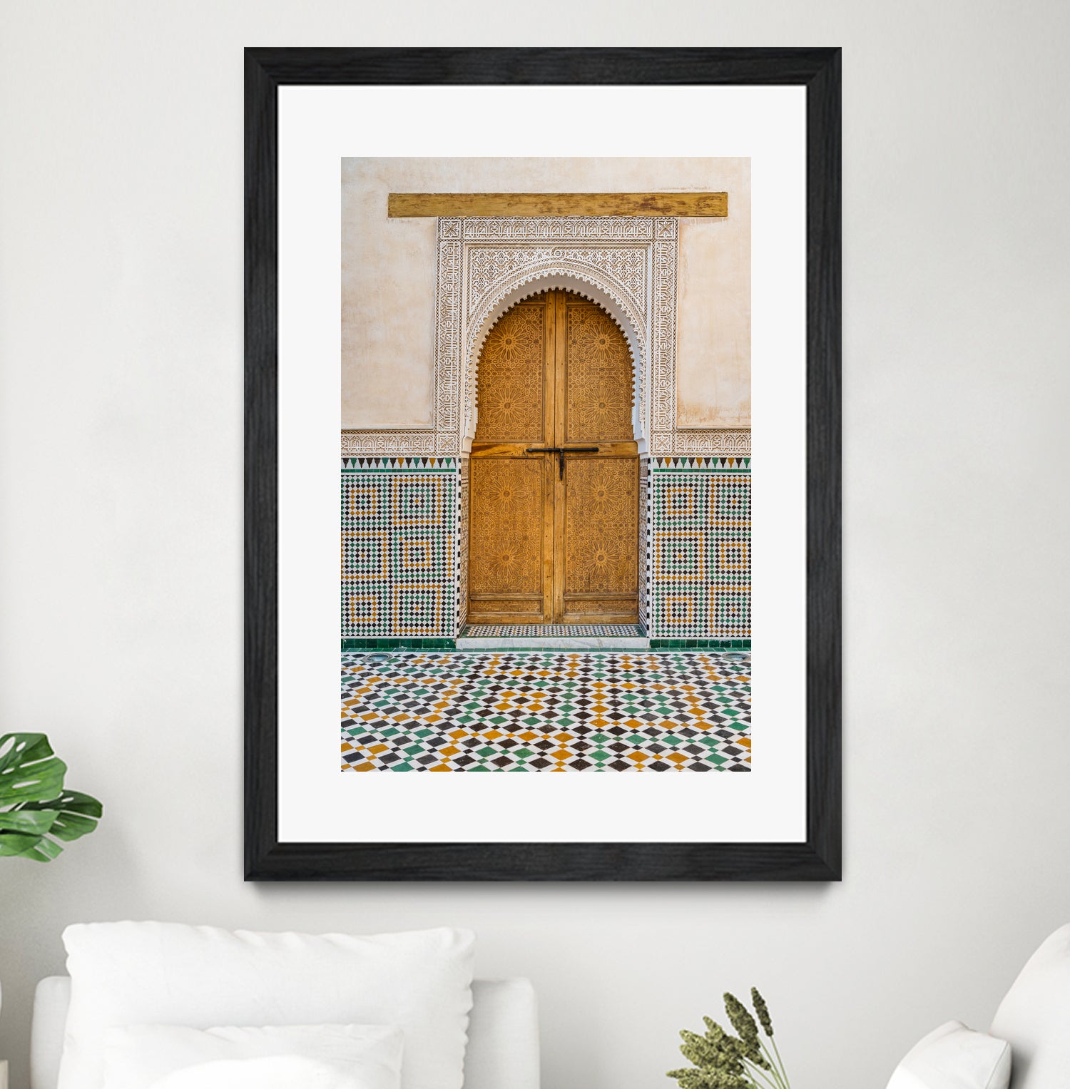 Decorated brown wooden door in Morocco by Photolovers on GIANT ART - photography morocco