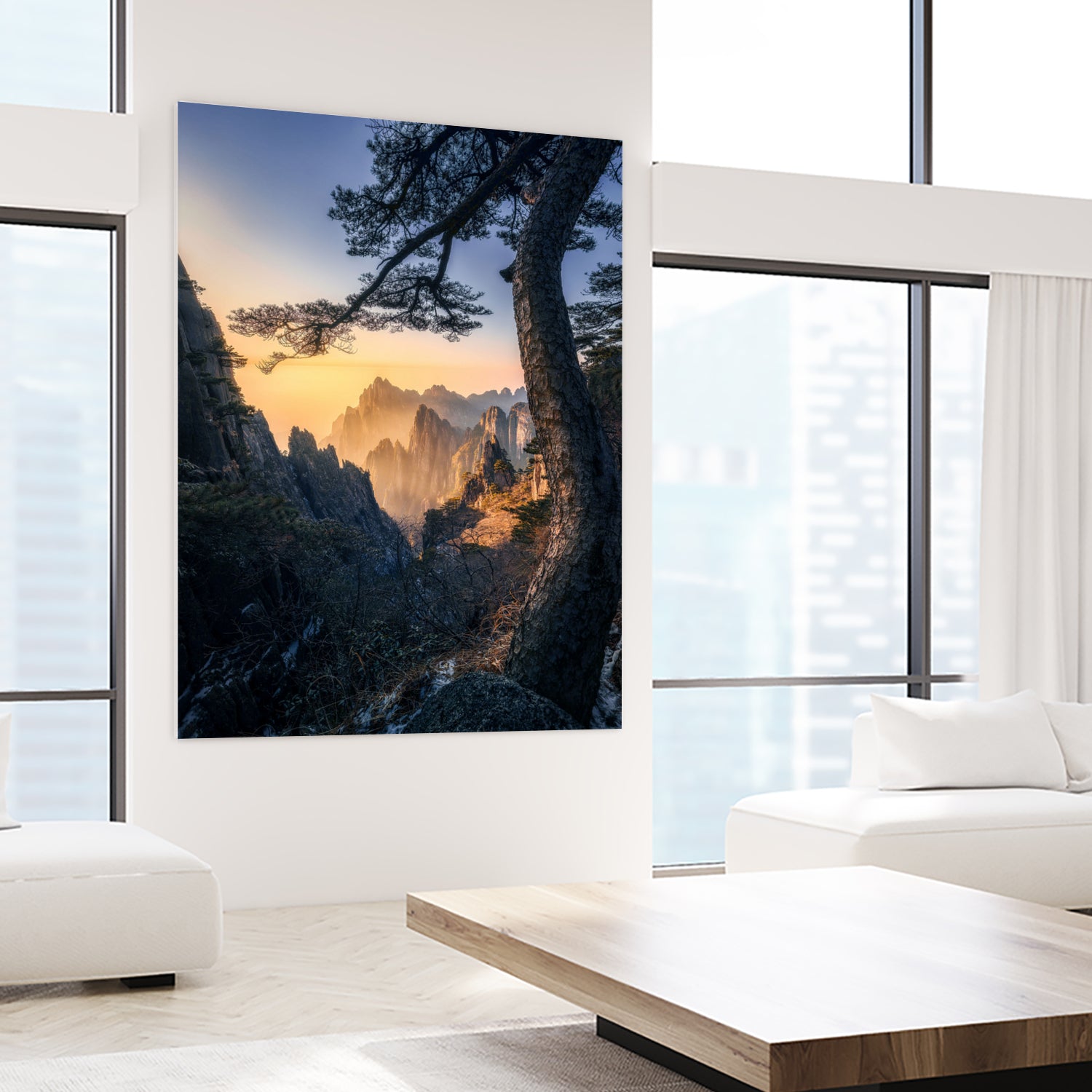 Forests towering over endless mountains by Yuan Cui on GIANT ART - photography