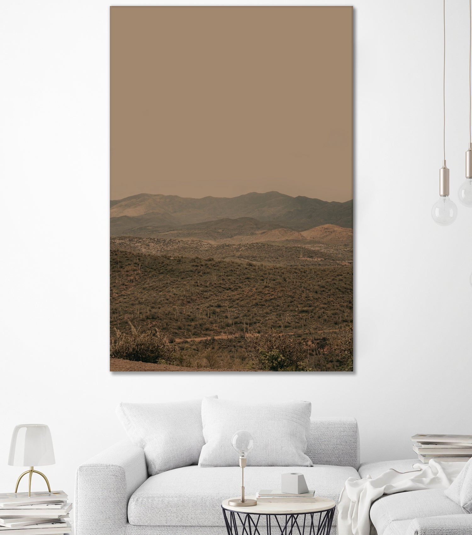 Atmospheric Layered Terrain Landscape With Warm Retro Tonal Haze by Stephanie Klatt on GIANT ART - textural landscape textural