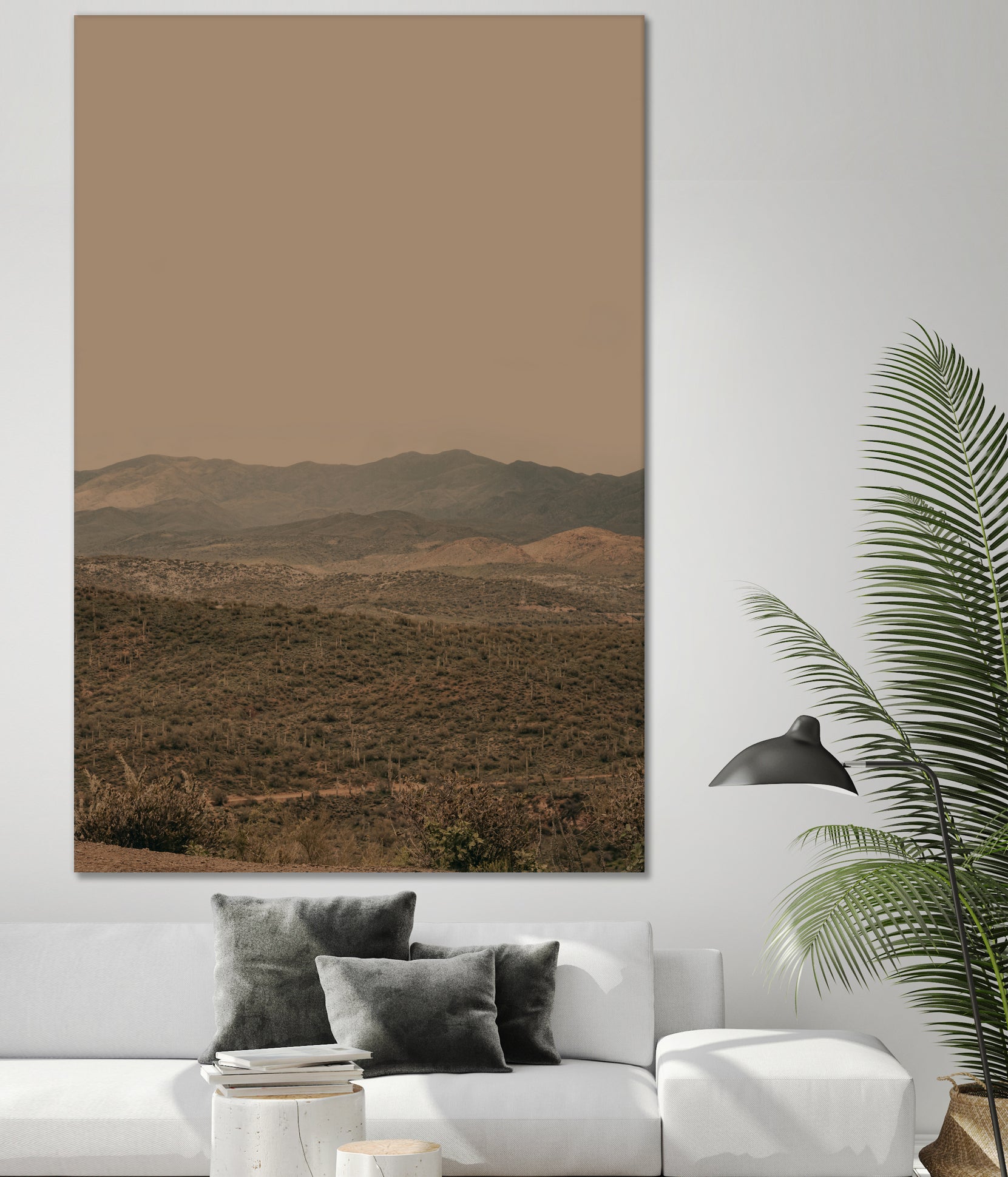 Atmospheric Layered Terrain Landscape With Warm Retro Tonal Haze by Stephanie Klatt on GIANT ART - textural landscape textural