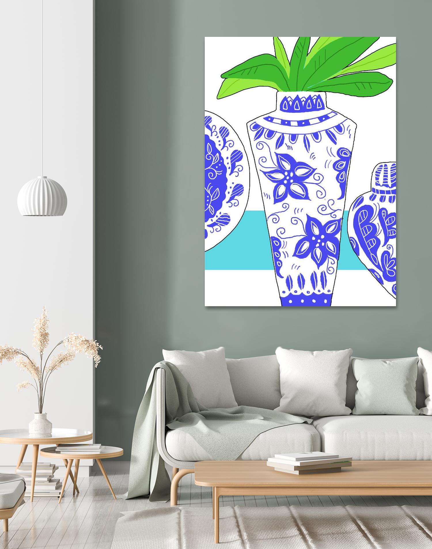 Blue Vase I by Deidre Mosher on GIANT ART - decorative