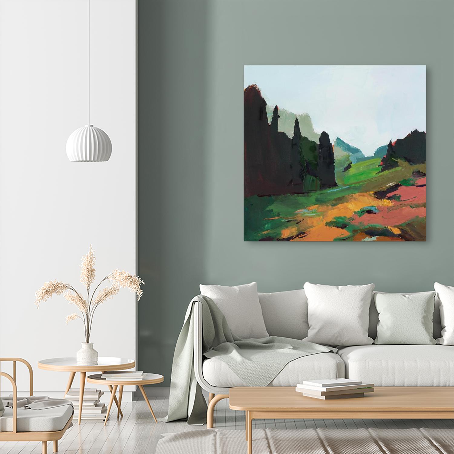 Green Alpine Meadow by Julie Denise on GIANT ART -  abstract