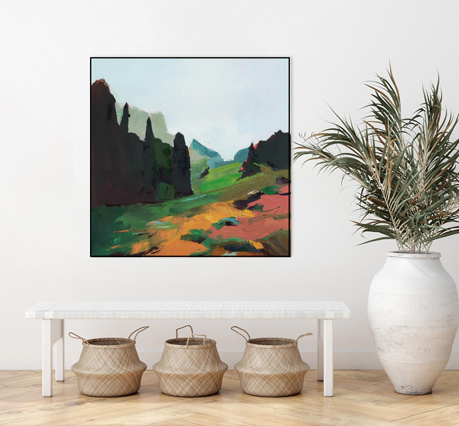 Green Alpine Meadow by Julie Denise on GIANT ART -  abstract