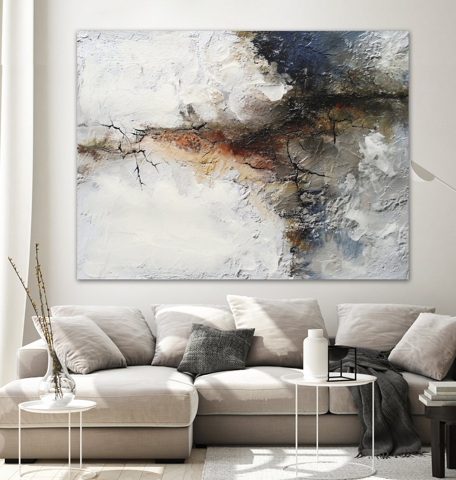 Unlined I by Melissa Wang on GIANT ART - abstract geometrics cloud dancer