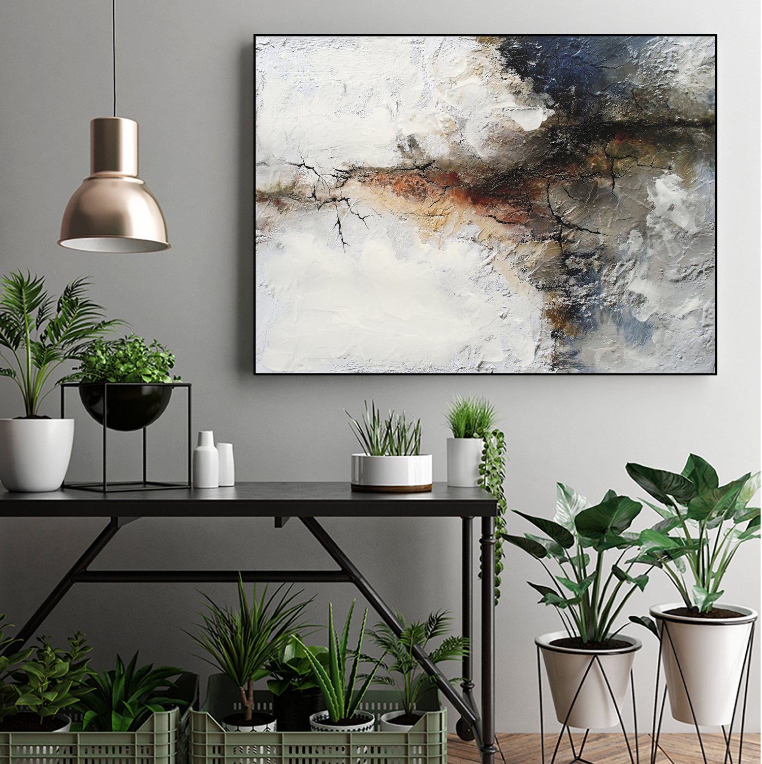 Unlined I by Melissa Wang on GIANT ART - abstract geometrics cloud dancer