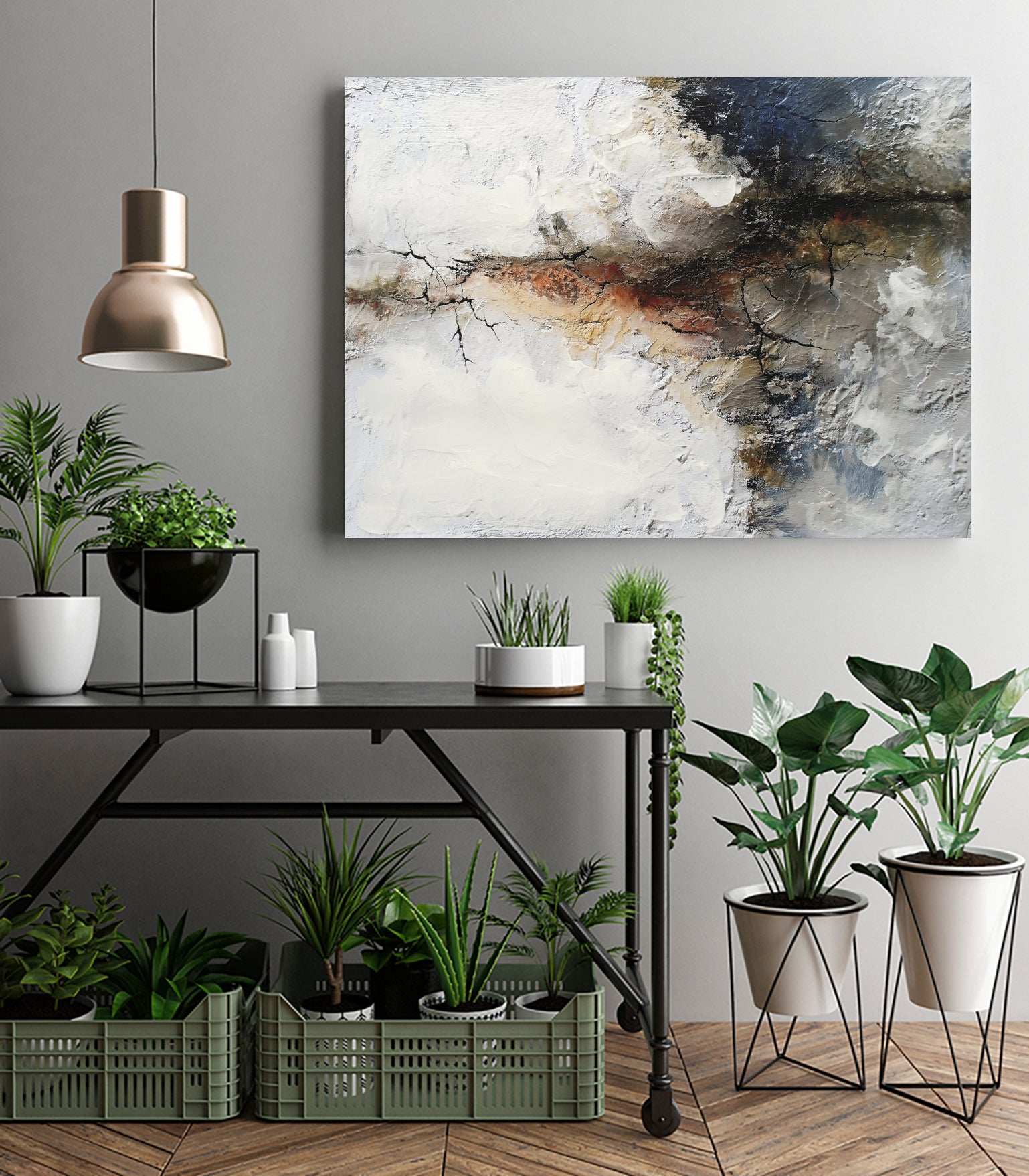 Unlined I by Melissa Wang on GIANT ART - abstract geometrics cloud dancer