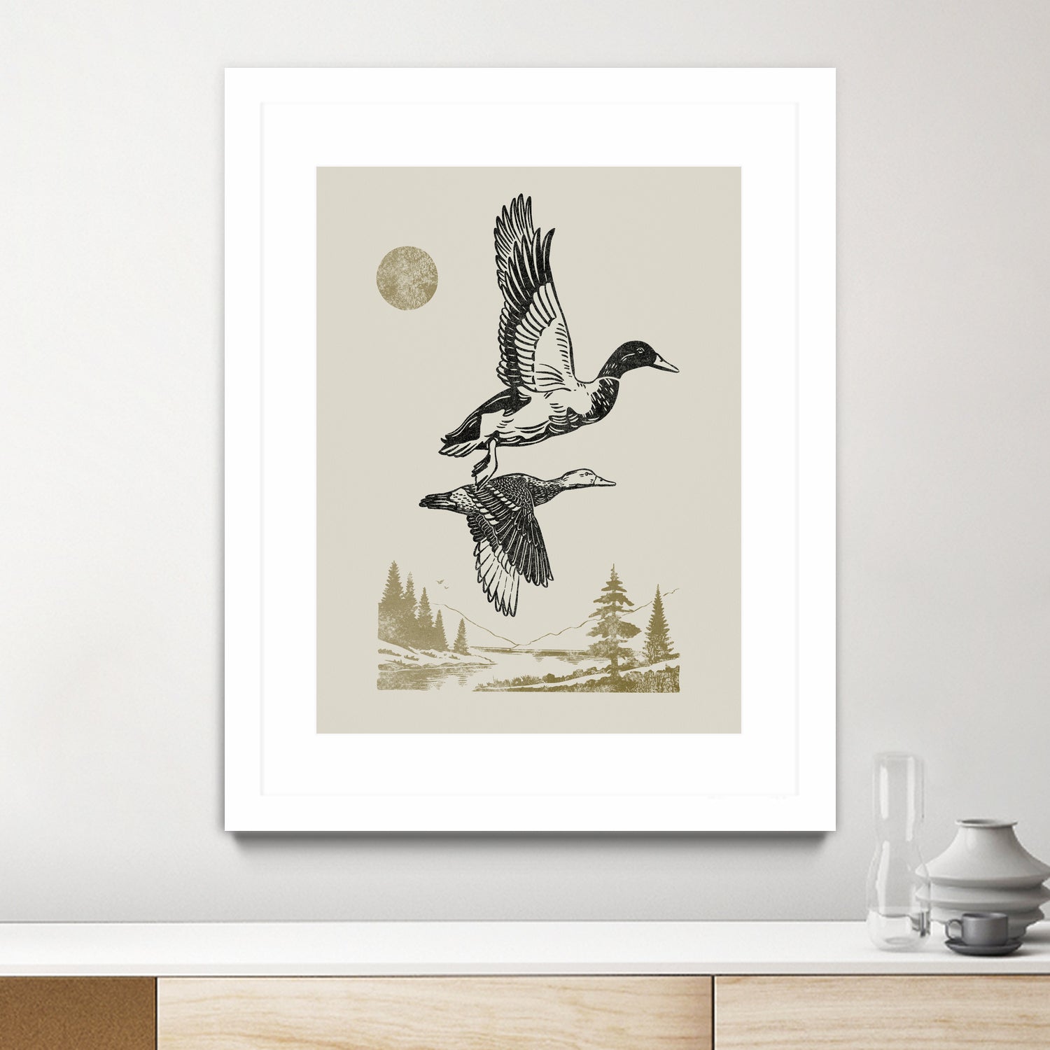 Lake Meditation l by Victoria Barnes on GIANT ART - animals nature birds