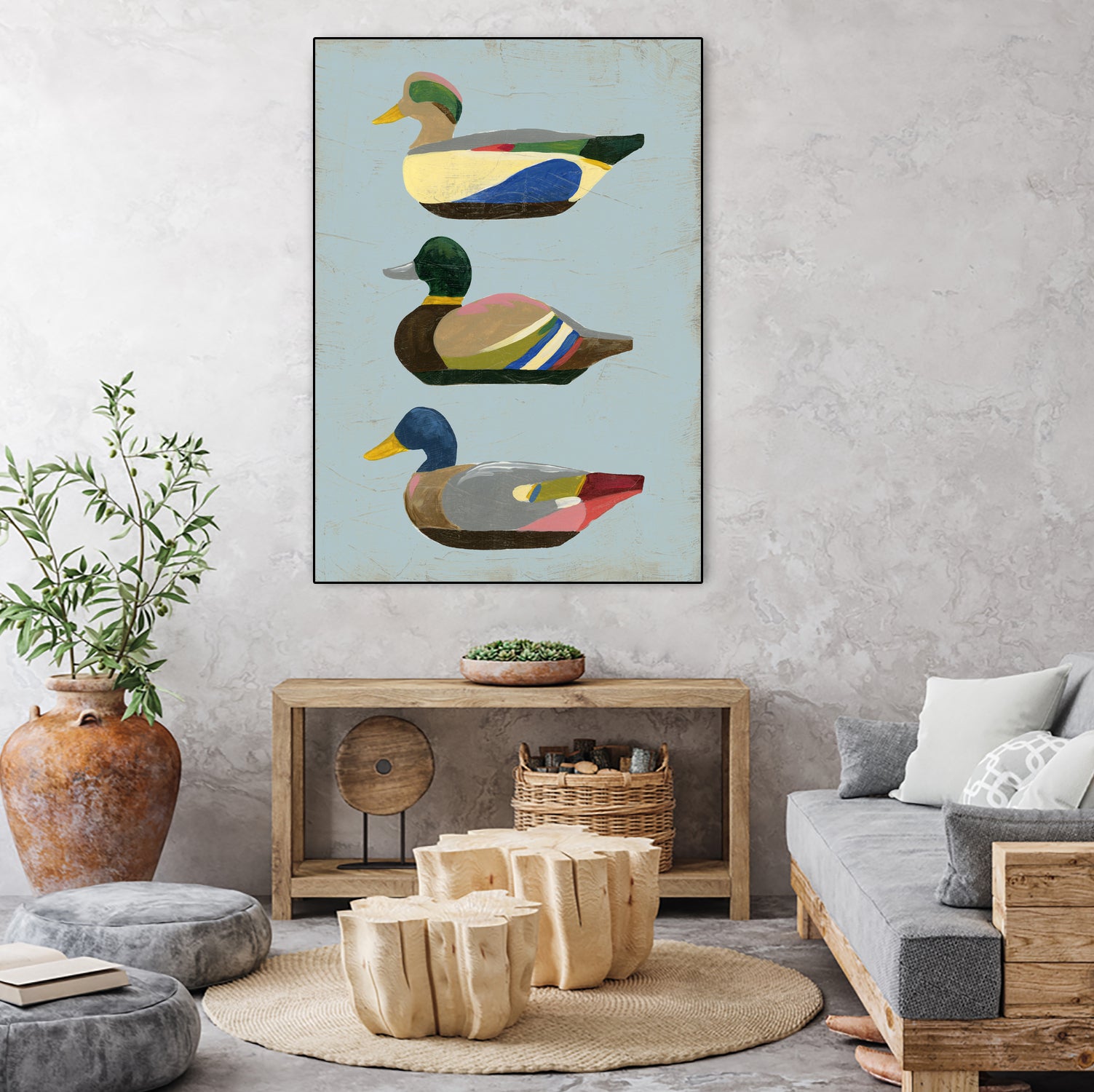 Decoy Ducks II by June Erica Vess on GIANT ART - animals nature birds