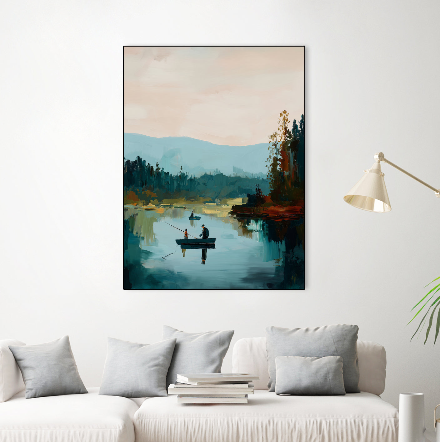 Morning on The Lake II by Paula Freeman on GIANT ART - landscapes seascapes lakes rivers