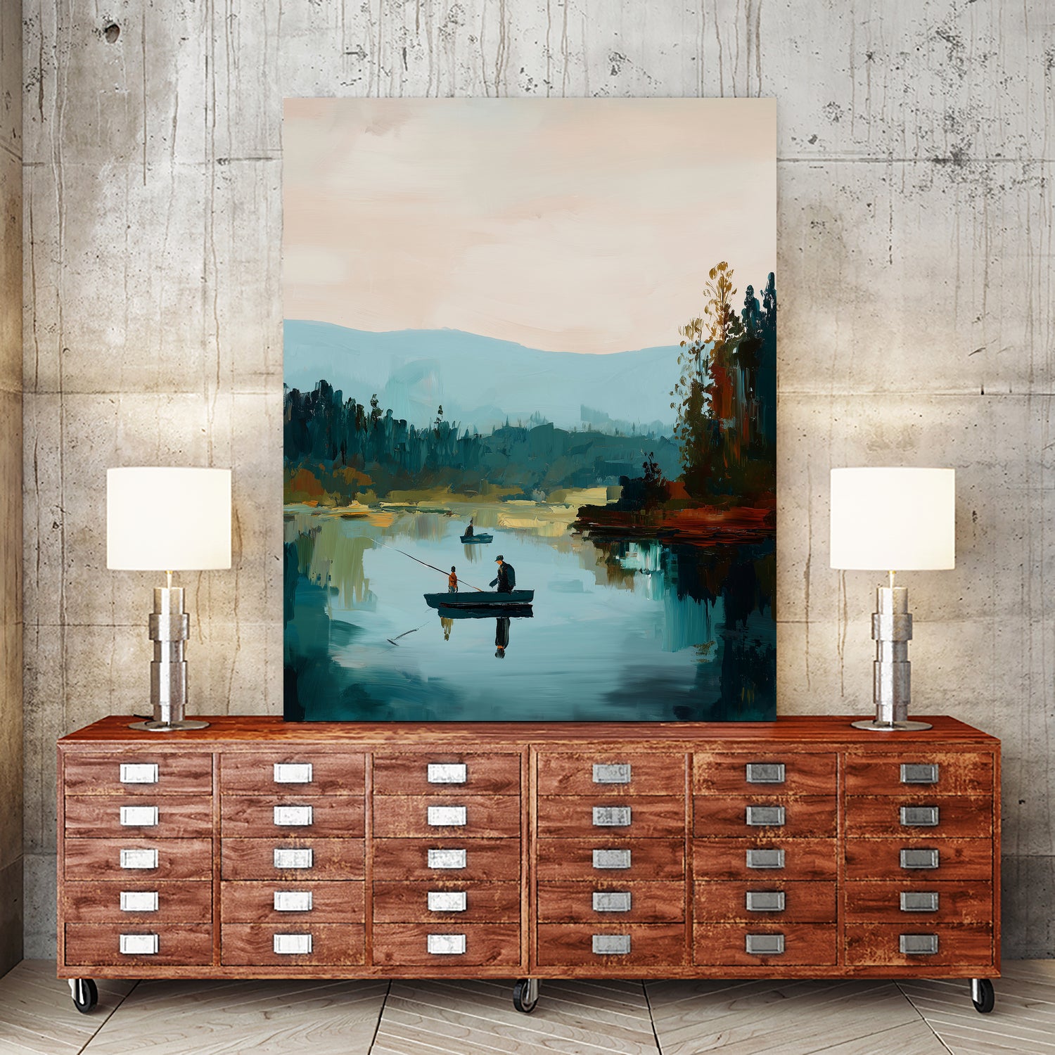 Morning on The Lake II by Paula Freeman on GIANT ART - landscapes seascapes lakes rivers