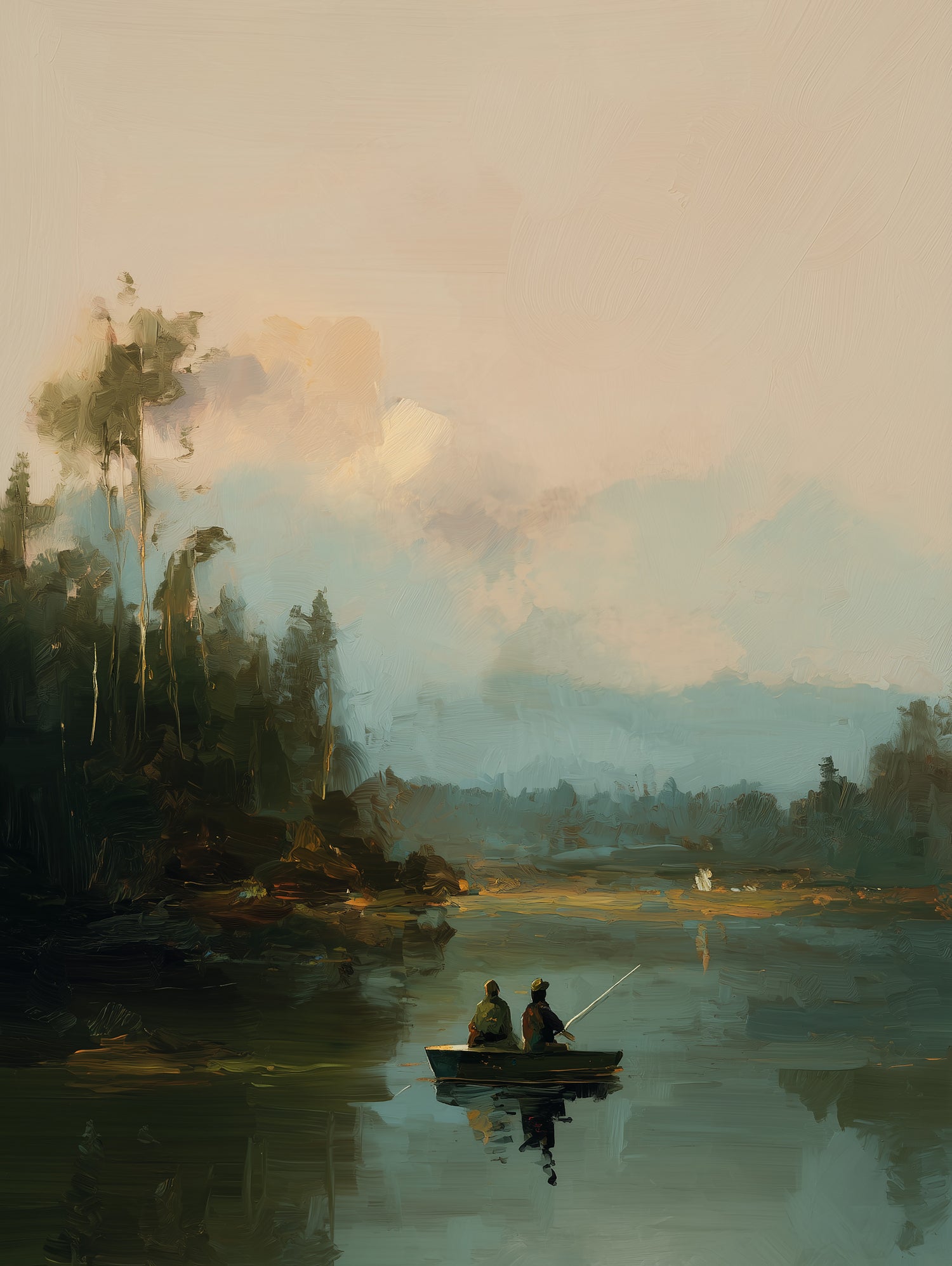 On The Lake I by Paula Freeman on GIANT ART - landscapes seascapes lakes rivers