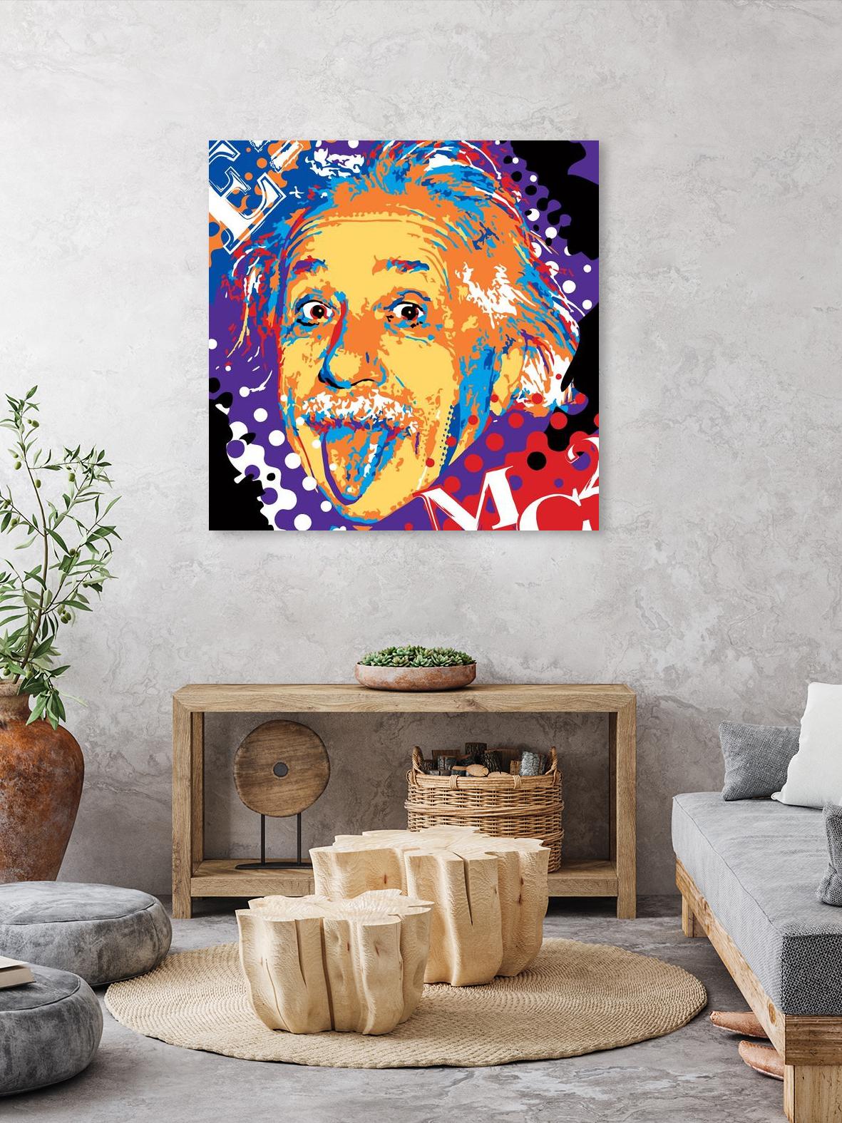 Albert by Ray Lengelé on GIANT ART - yellow street art eisntein