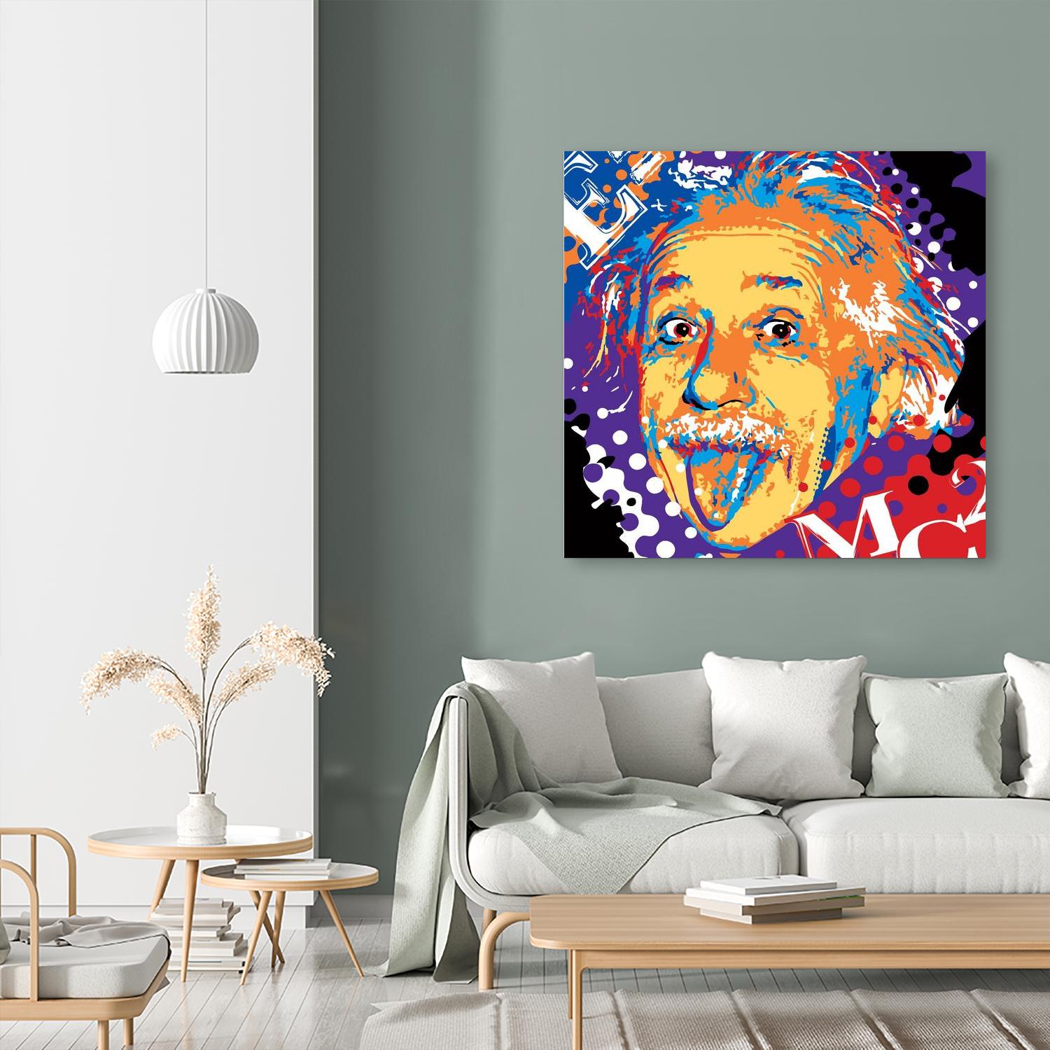 Albert by Ray Lengelé on GIANT ART - yellow street art eisntein