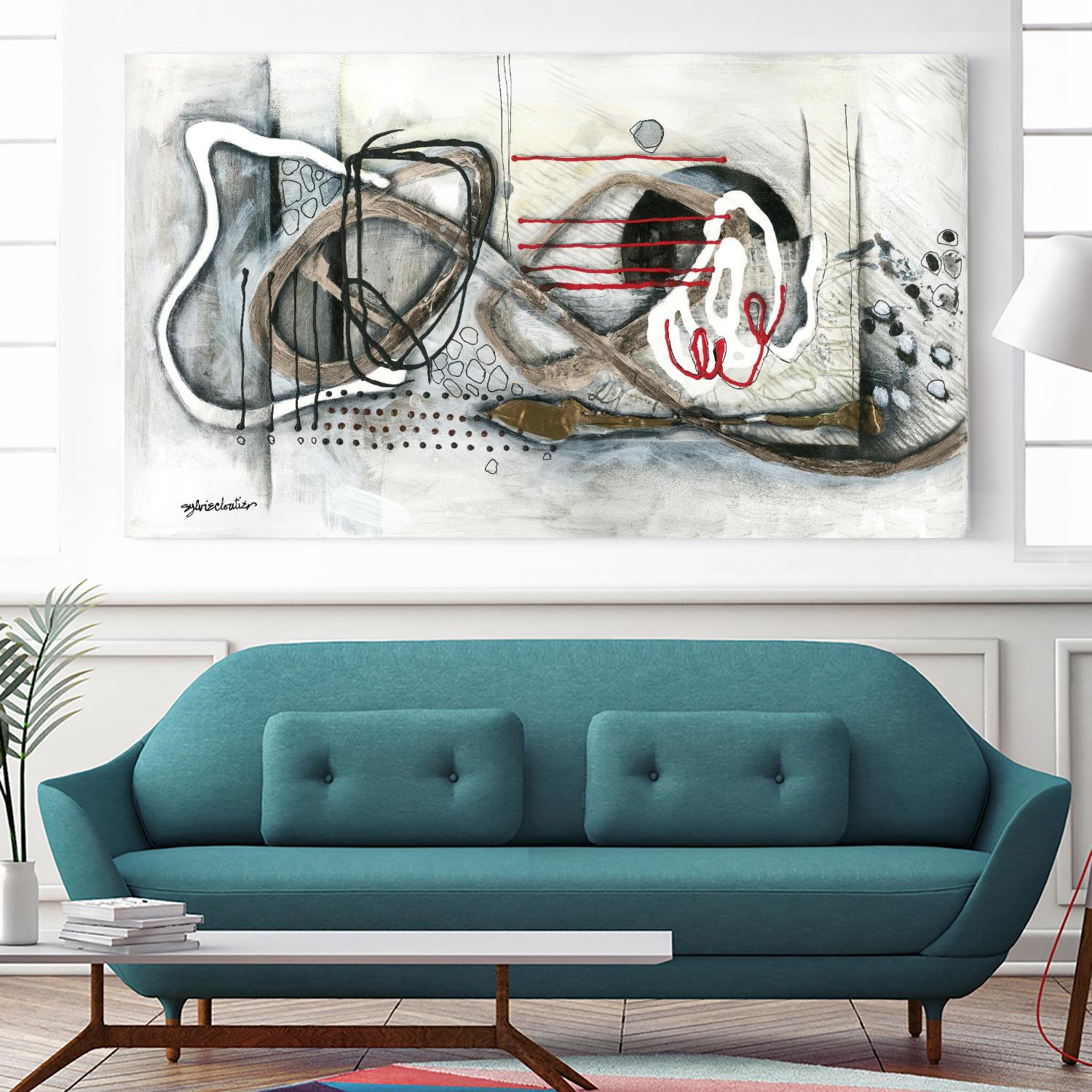 Et on s'accroche II by Sylvie Cloutier on GIANT ART - white abstract