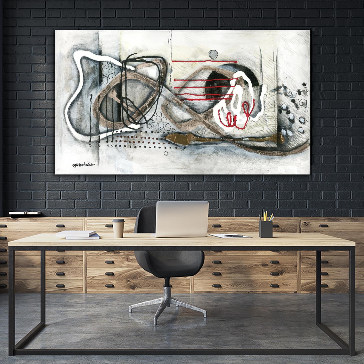 Et on s'accroche II by Sylvie Cloutier on GIANT ART - white abstract