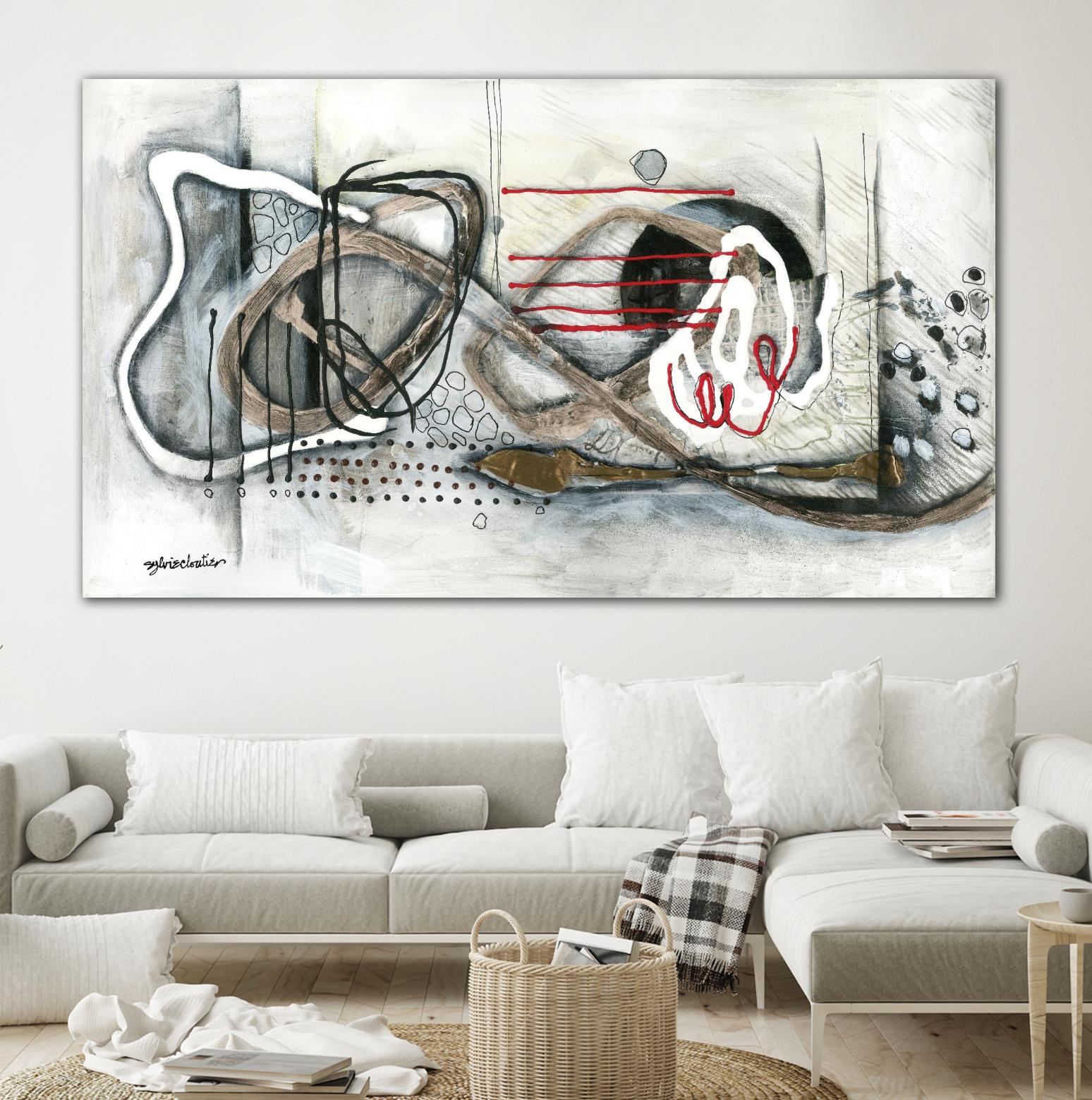 Et on s'accroche II by Sylvie Cloutier on GIANT ART - white abstract